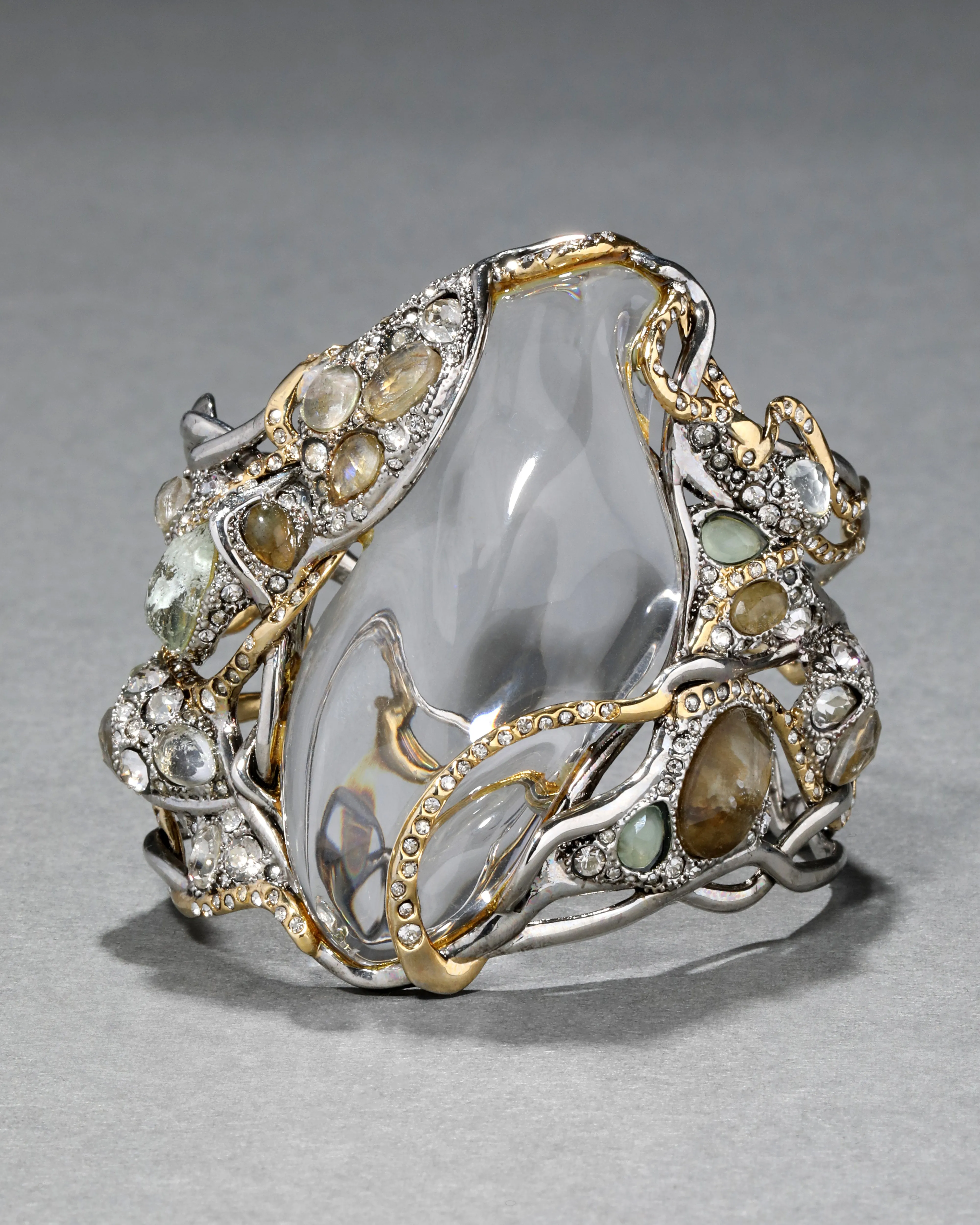 Archive Crystal Encrusted Oversize Clear Lucite Cuff Bracelet sold by Alexis Bittar