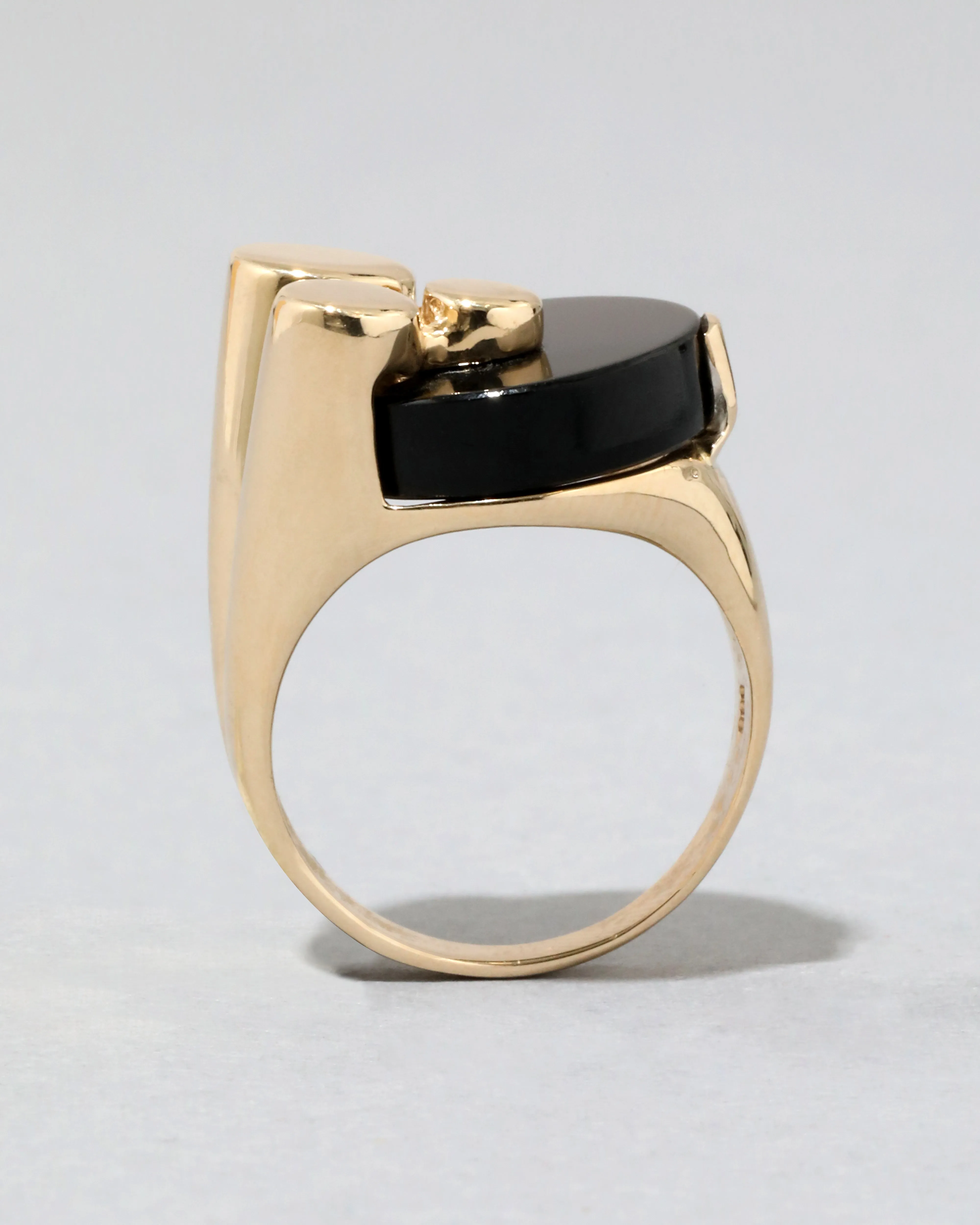 Vintage 1970s 14k Gold & Onyx Ring sold by Alexis Bittar product image thumbnail 2