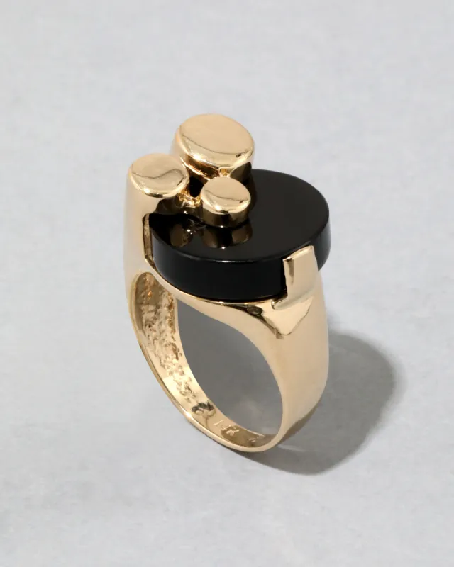 Vintage 1970s 14k Gold & Onyx Ring sold by Alexis Bittar