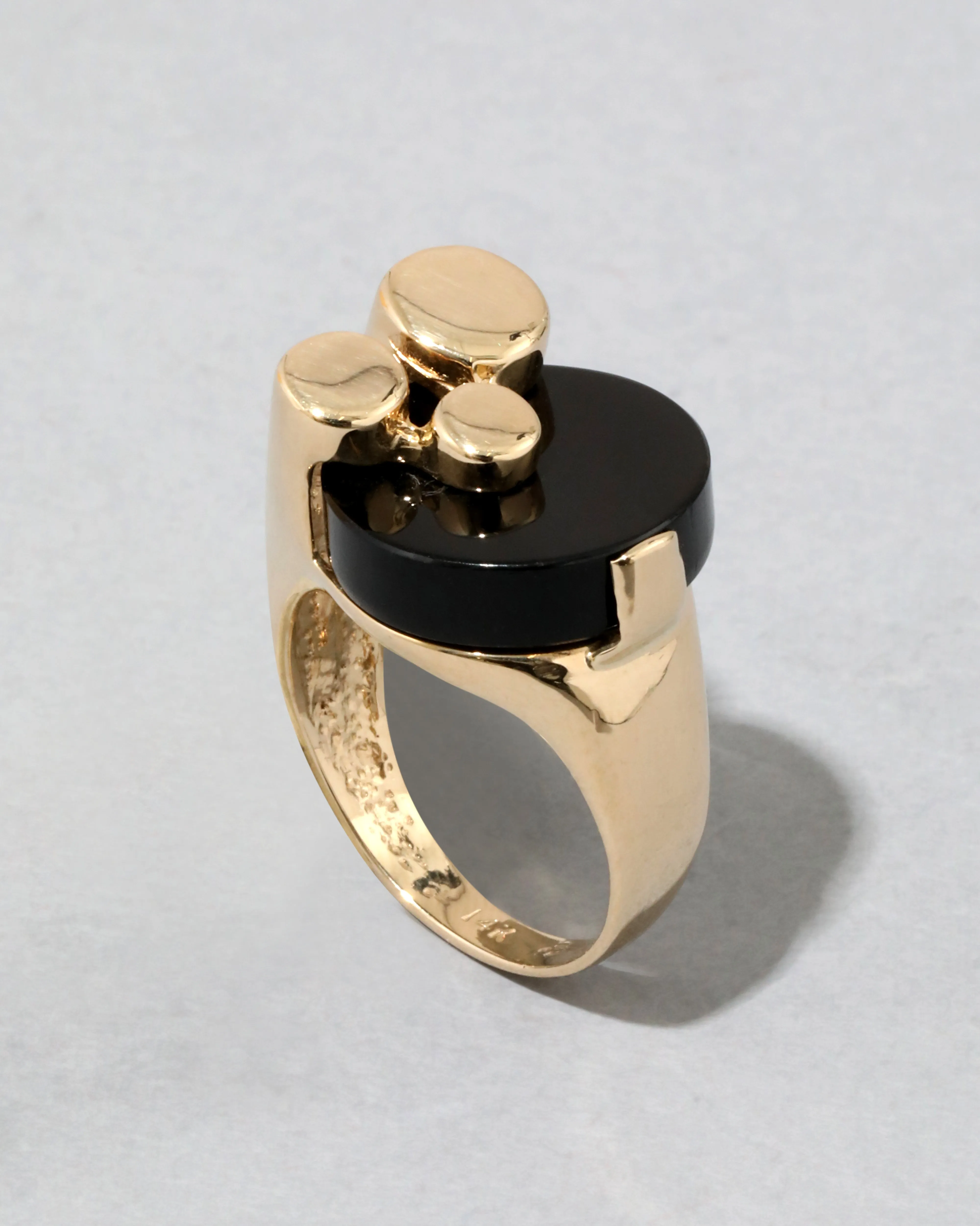 Vintage 1970s 14k Gold & Onyx Ring sold by Alexis Bittar