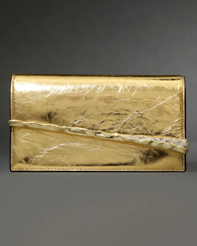 Gold Angular Convertible Crossbody Bag- Gold made by Alexis Bittar