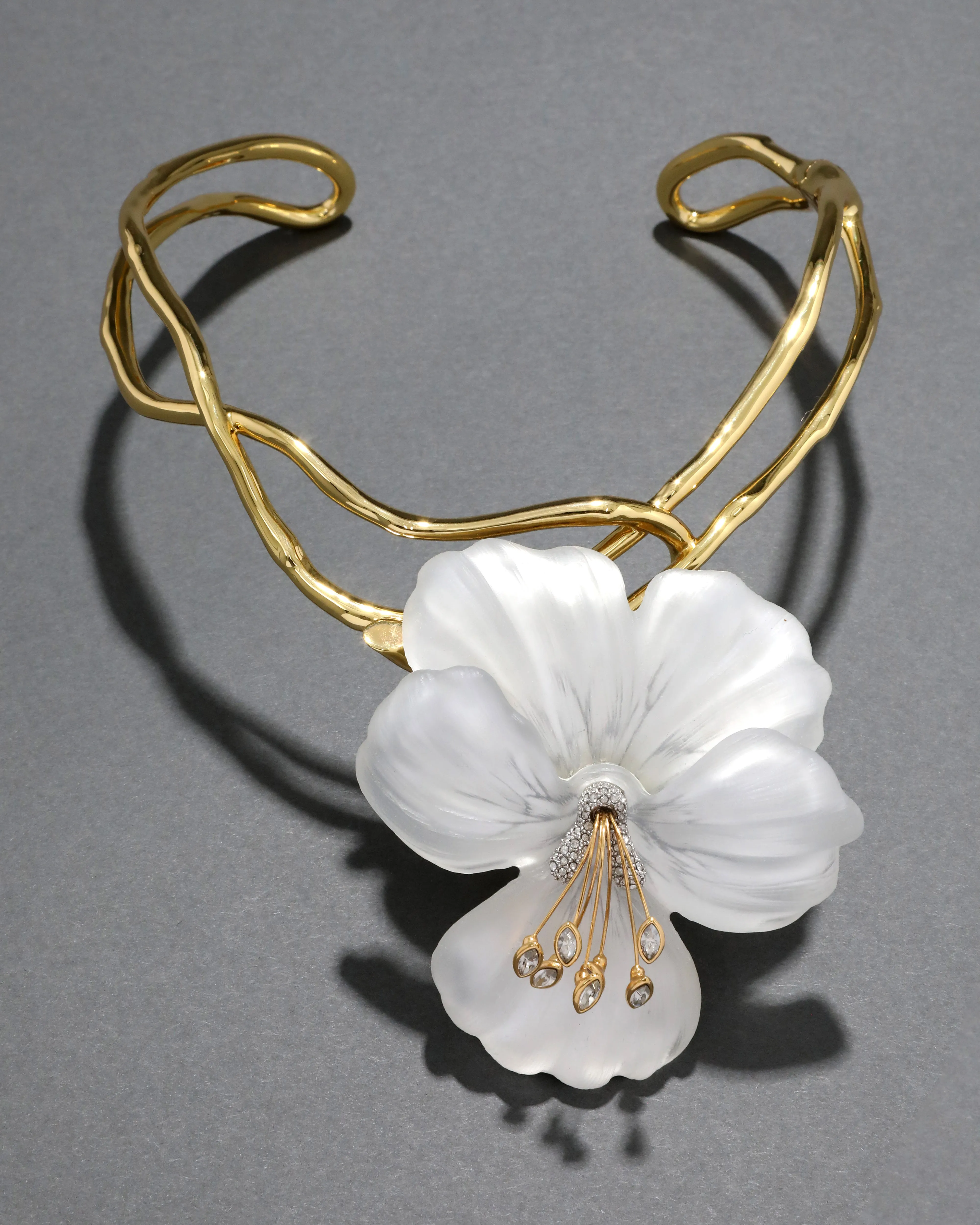 Pansy Lucite Vine Collar- Night Pansy sold by Alexis Bittar