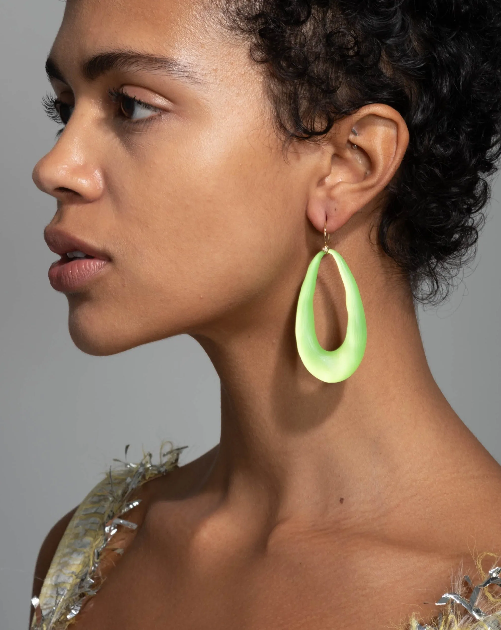 Lucite Link Wire Earring- Neon Green sold by Alexis Bittar product image thumbnail 2