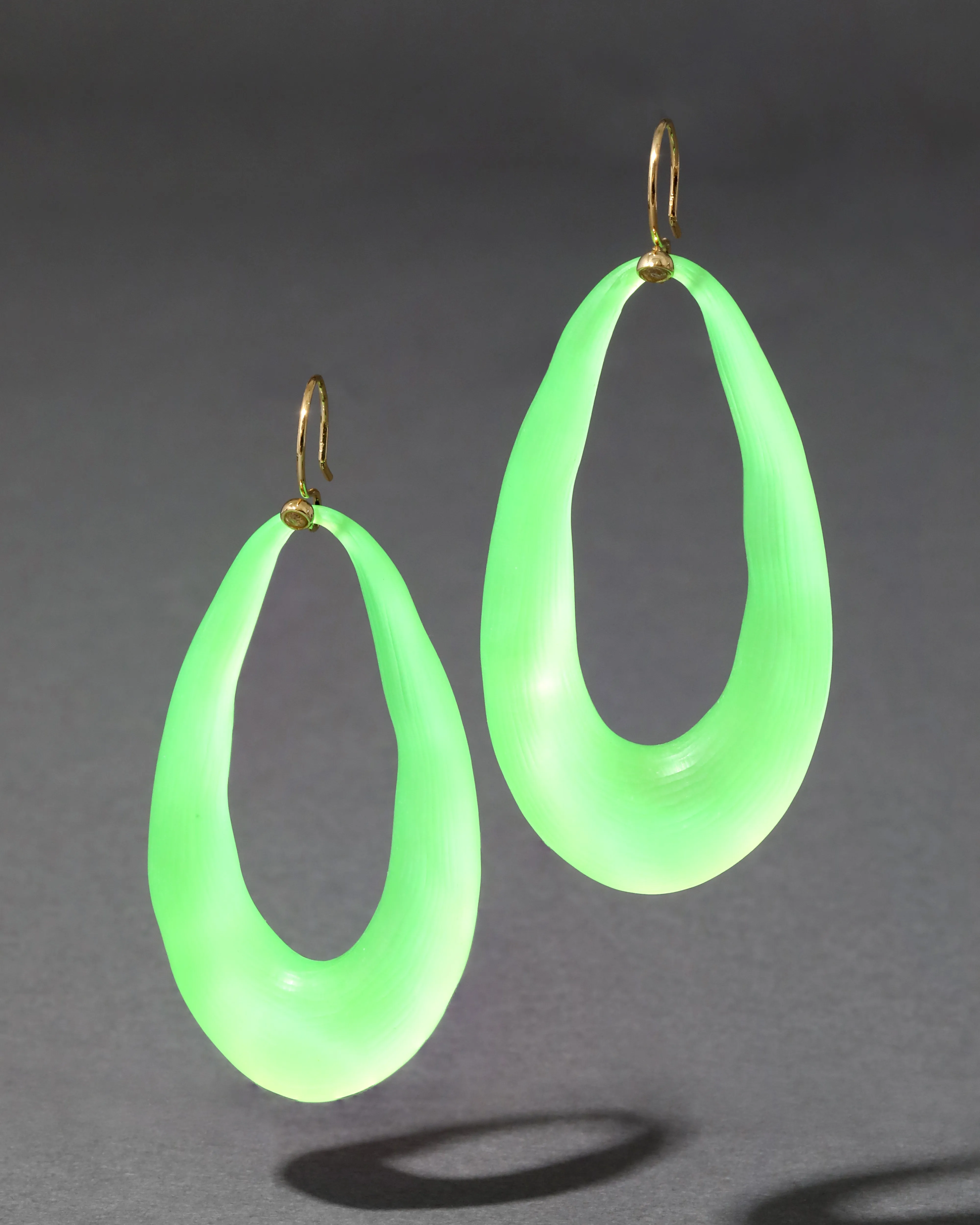 Lucite Link Wire Earring- Neon Green sold by Alexis Bittar