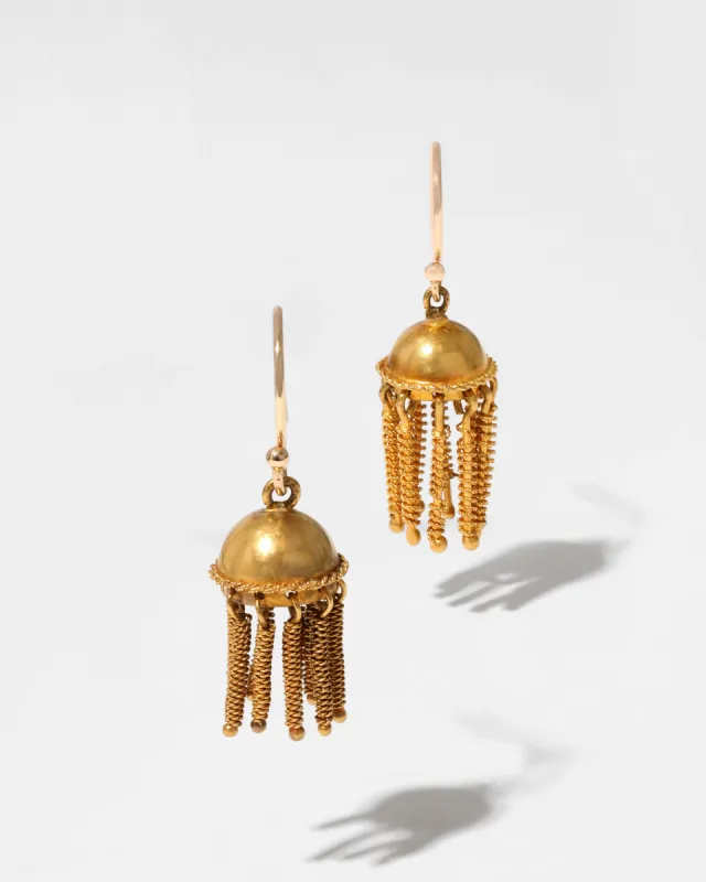 Vintage 14k Gold Hand Coiled Drop Earrings made by Alexis Bittar