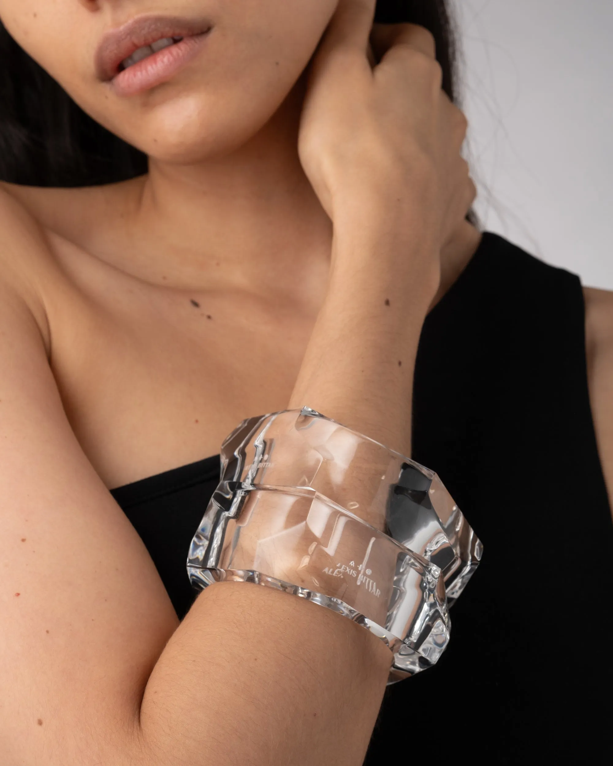 Wide Faceted Lucite Bangle Bracelet - Clear sold by Alexis Bittar product image thumbnail 2