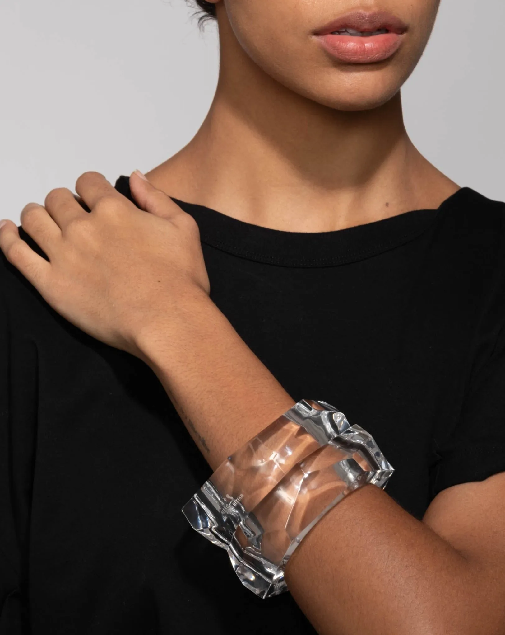 Wide Faceted Lucite Bangle Bracelet - Clear sold by Alexis Bittar product image thumbnail 3