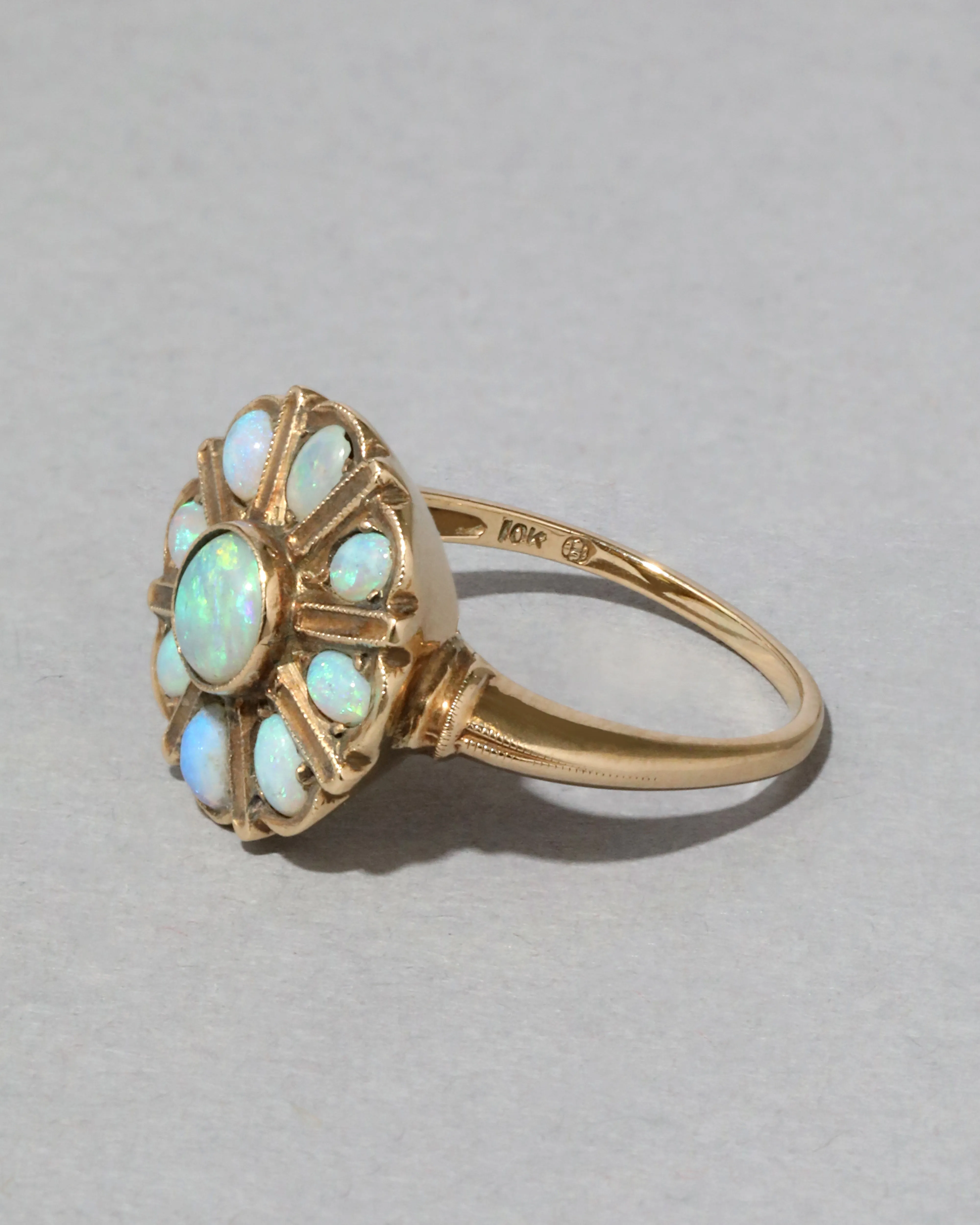 Antique 1800s 10k Gold Opal Floret Ring sold by Alexis Bittar product image thumbnail 2