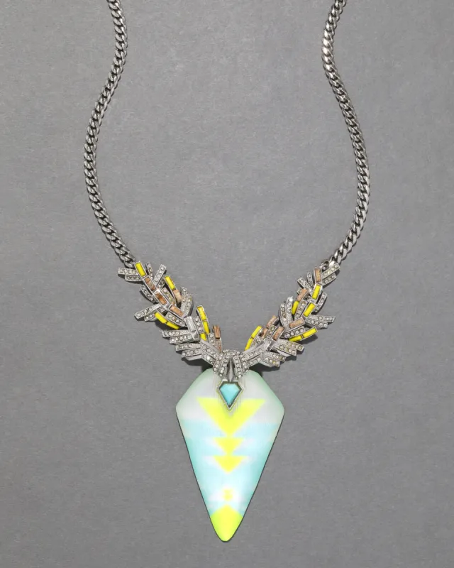 Archive Aztec Deco Lucite Flint Pendant Necklace sold by Alexis Bittar