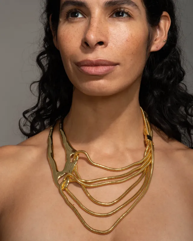 Molten Gold Intertwined Snake Chain Necklace sold by Alexis Bittar