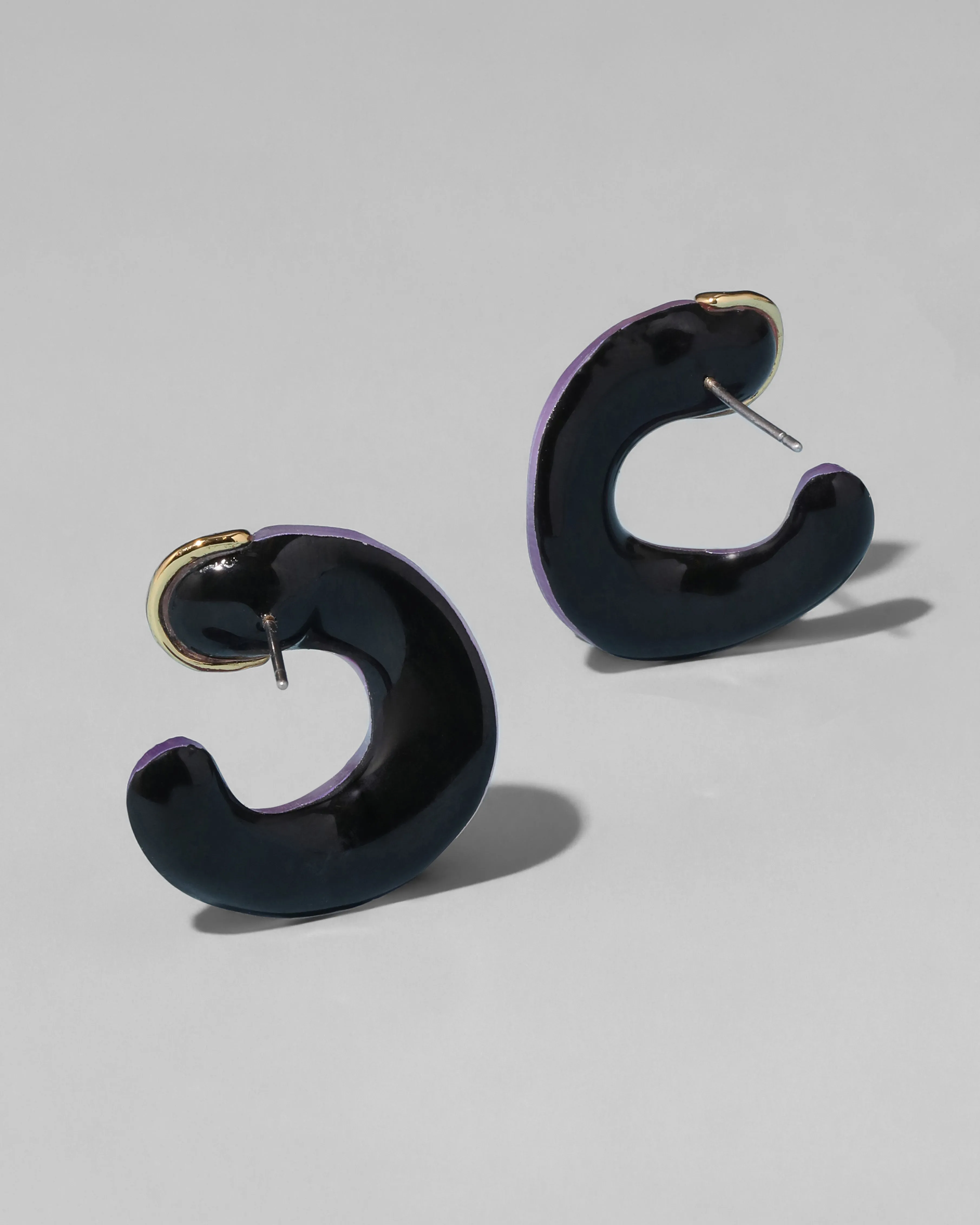 Lucite Small Molten Front Facing Hoop Earring - Techno Purple sold by Alexis Bittar product image thumbnail 3