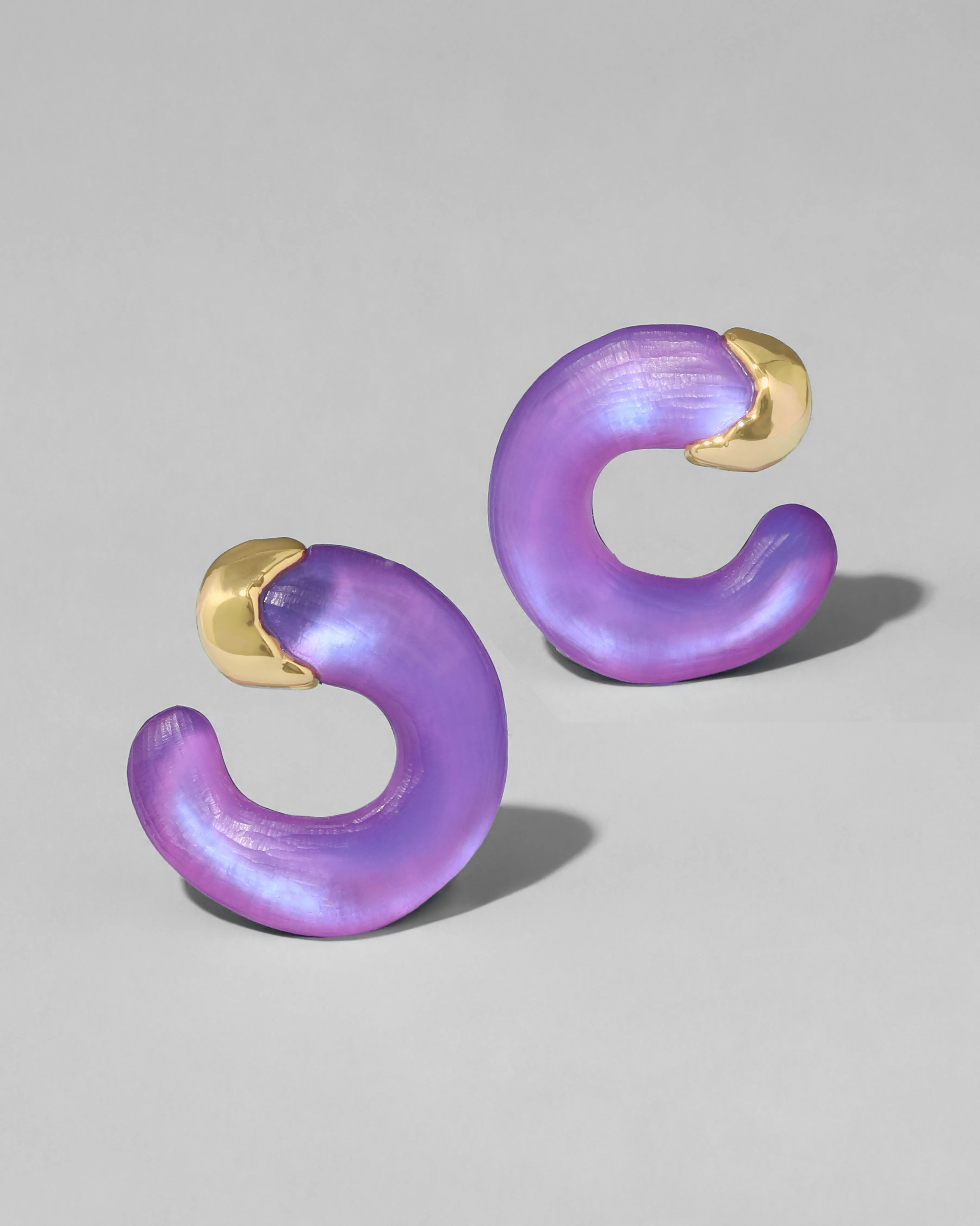 Lucite Small Molten Front Facing Hoop Earring - Techno Purple sold by Alexis Bittar