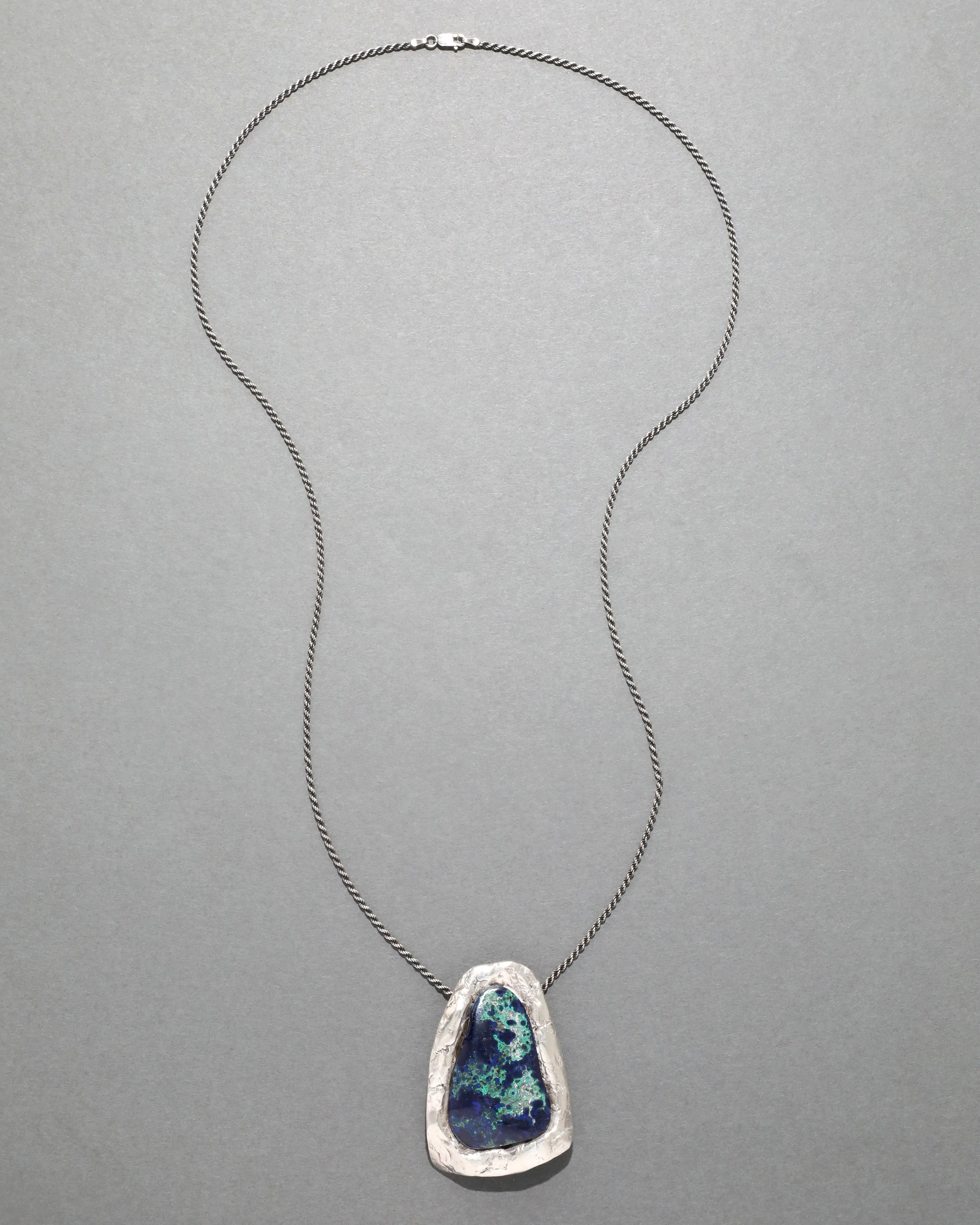 Vintage Sterling Silver Handmade Turquoise Pendant Necklace sold by Alexis Bittar product image thumbnail 2