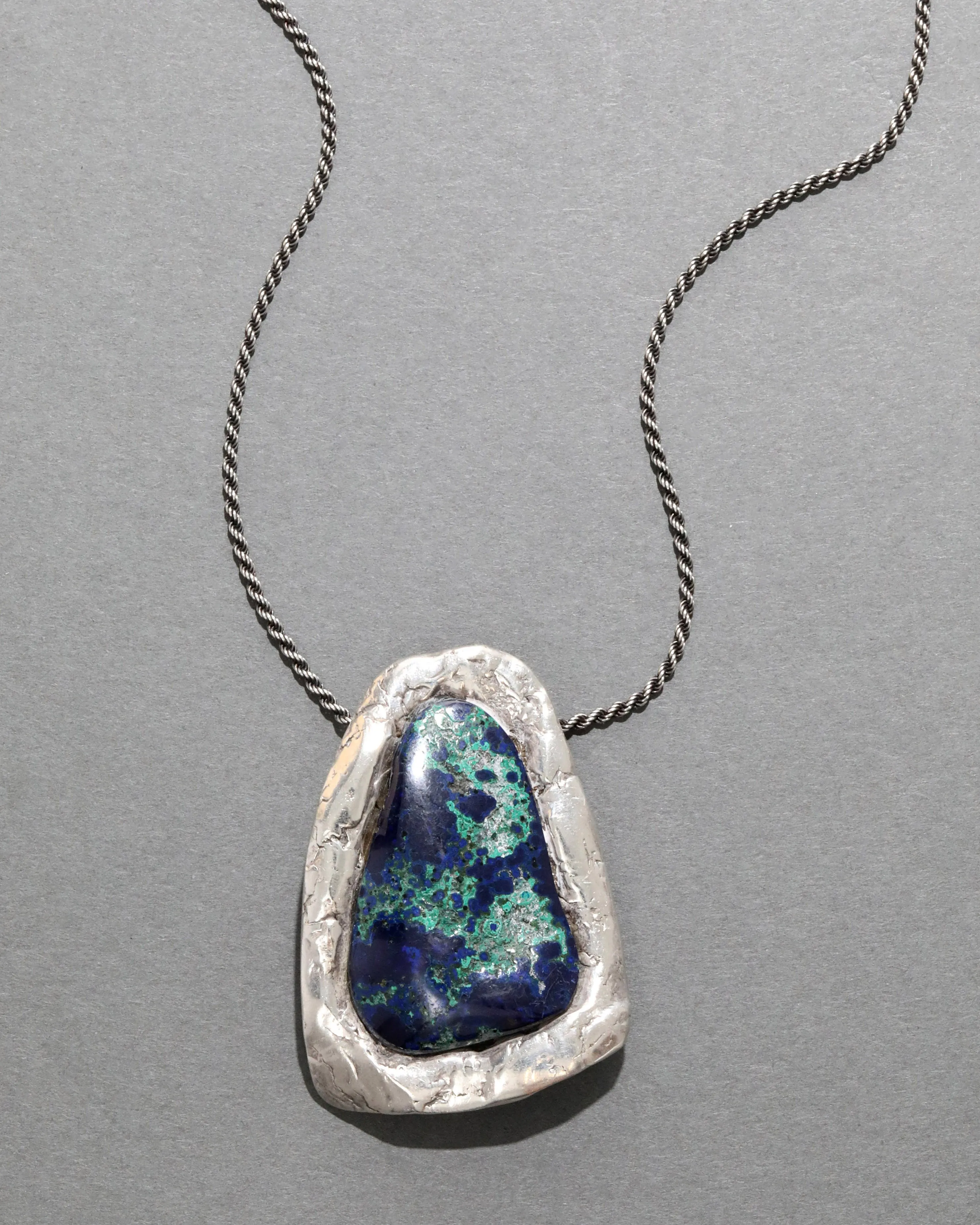 Vintage Sterling Silver Handmade Turquoise Pendant Necklace sold by Alexis Bittar