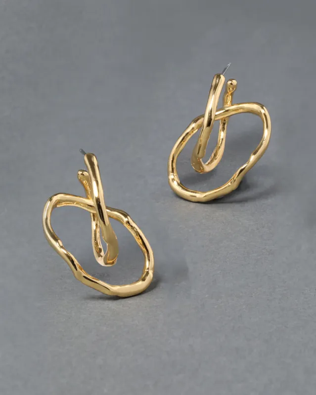 Twisted Gold Interlock Hoop Earring sold by Alexis Bittar