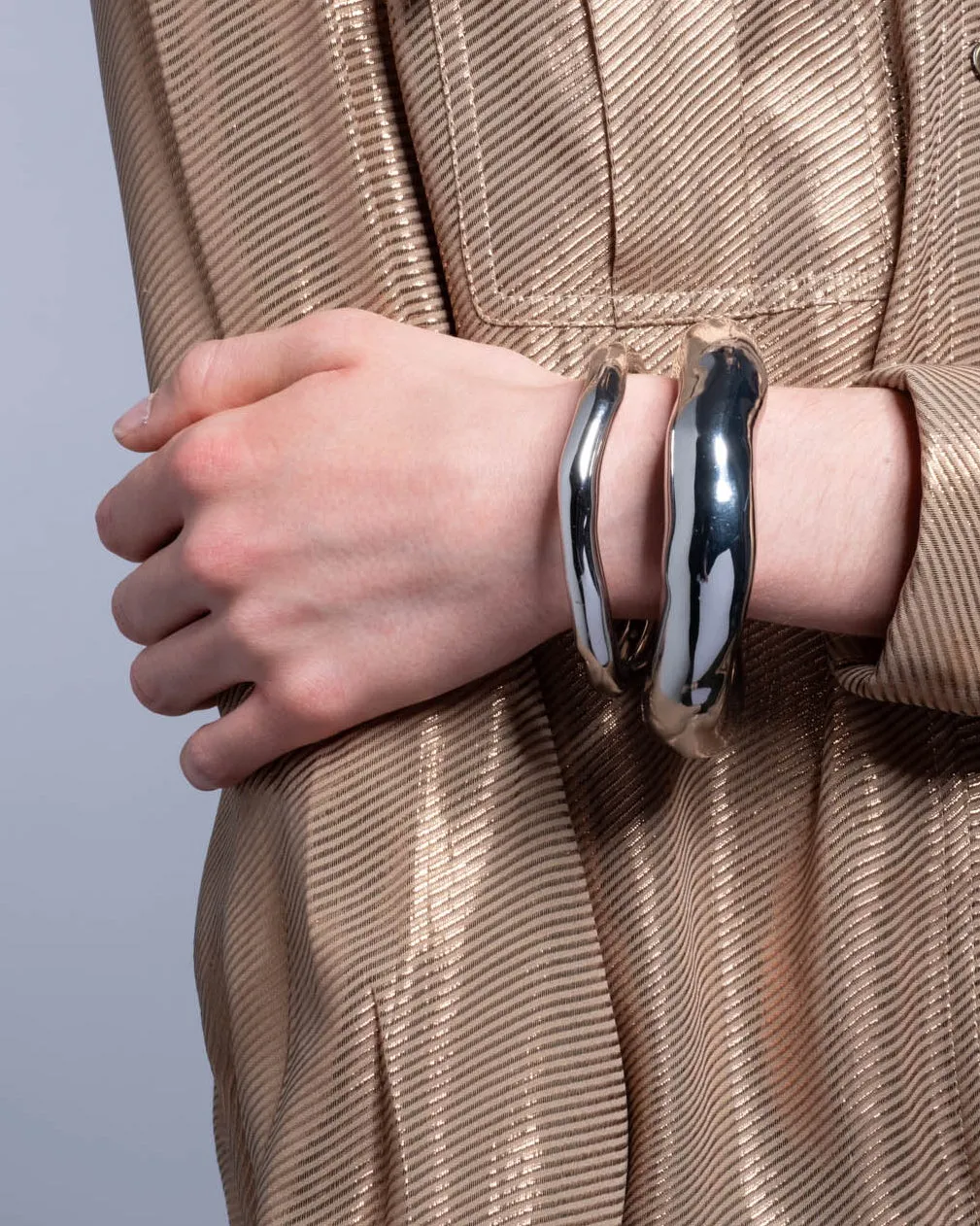 Large Molten Bangle Bracelet - Silver sold by Alexis Bittar product image thumbnail 4