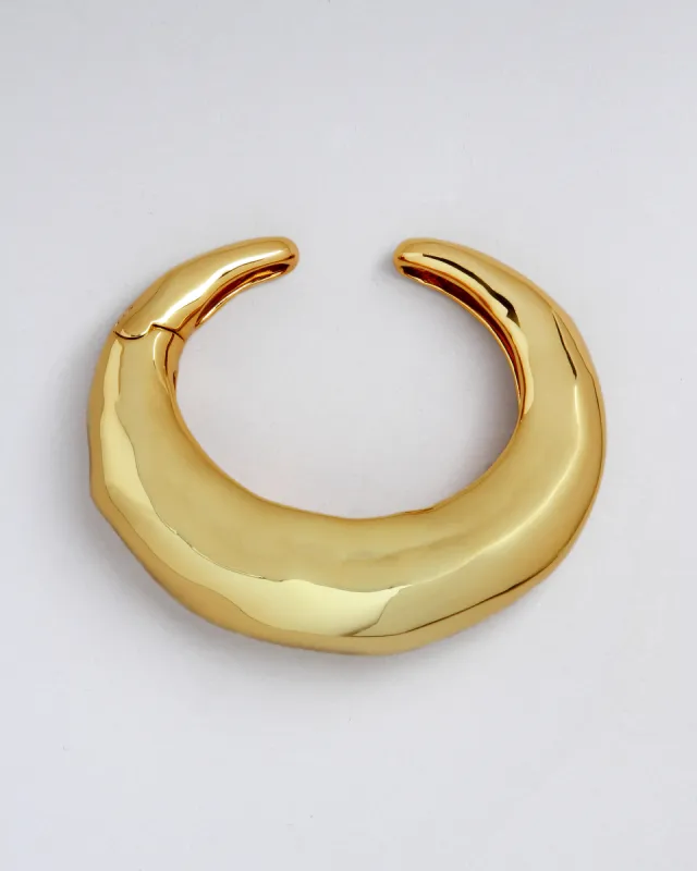 Large Molten Hinged Cuff- Gold sold by Alexis Bittar