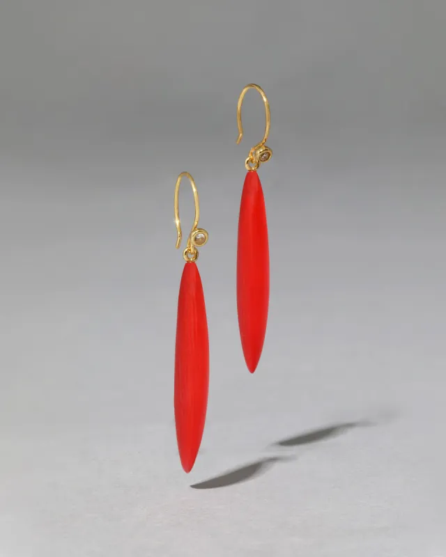 Lucite Sliver Wire Earring- Lipstick Red sold by Alexis Bittar