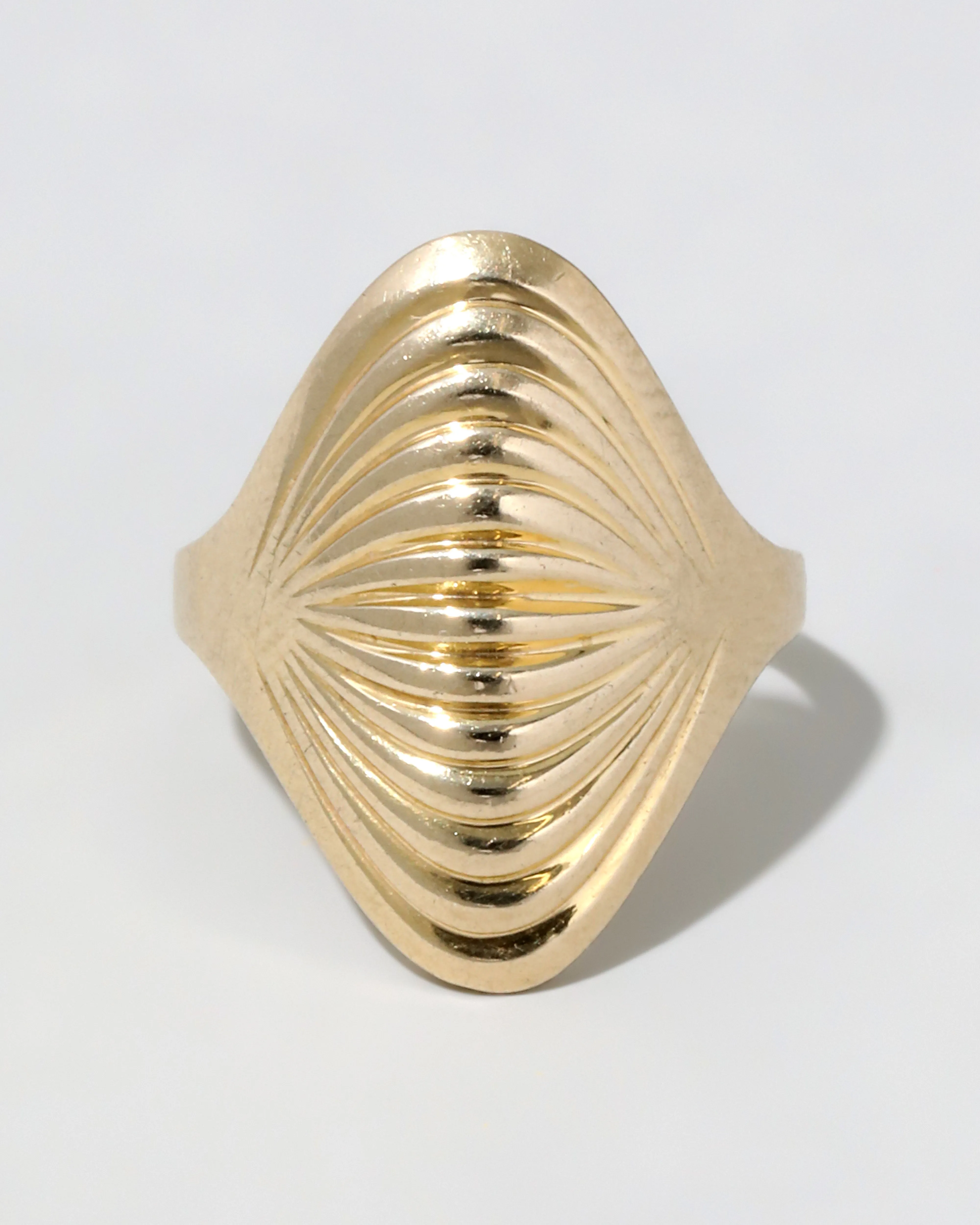 Vintage 1970s 14k Gold Domed Geometric Ring sold by Alexis Bittar