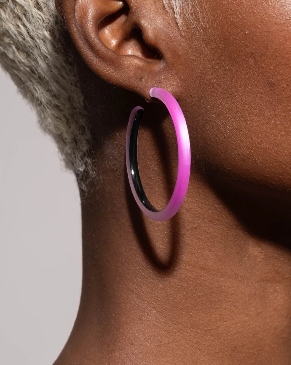 Skinny Lucite Hoop Earring- Azalea sold by Alexis Bittar product image thumbnail 3