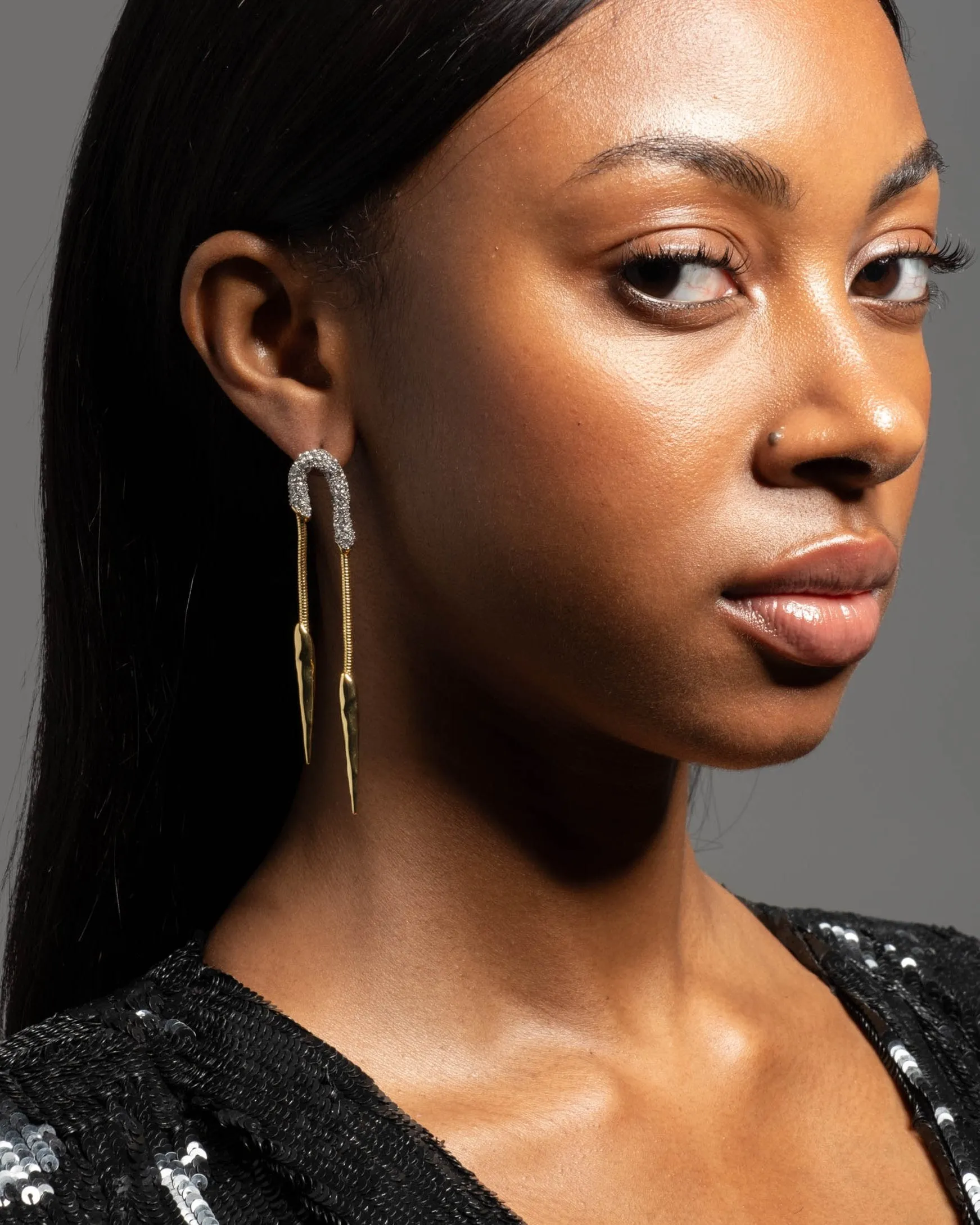Solanales Crystal Chained Spear Earring sold by Alexis Bittar product image thumbnail 2