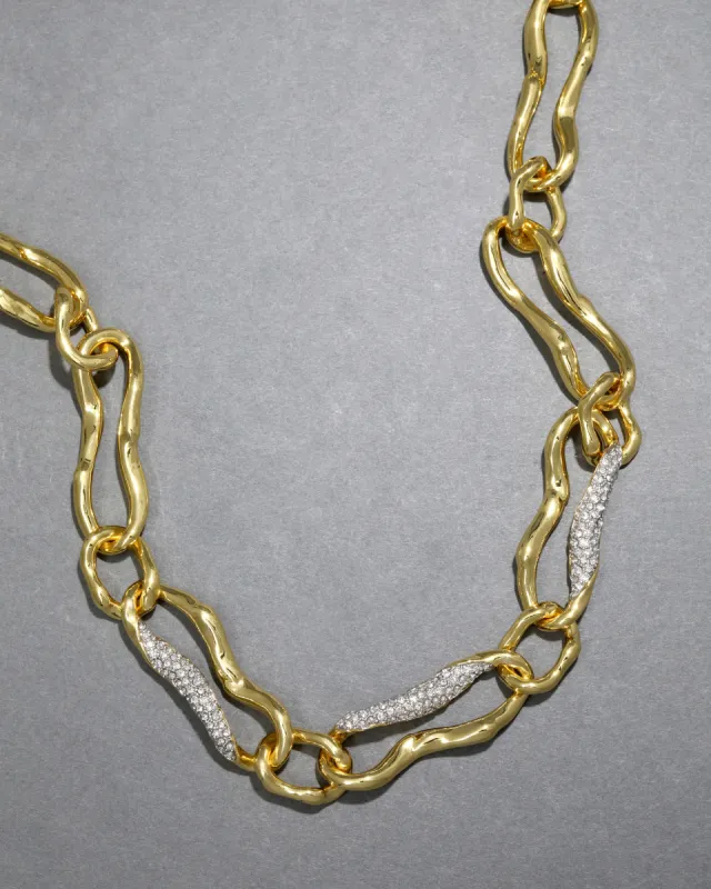 Solanales Gold Curved Link Necklace sold by Alexis Bittar