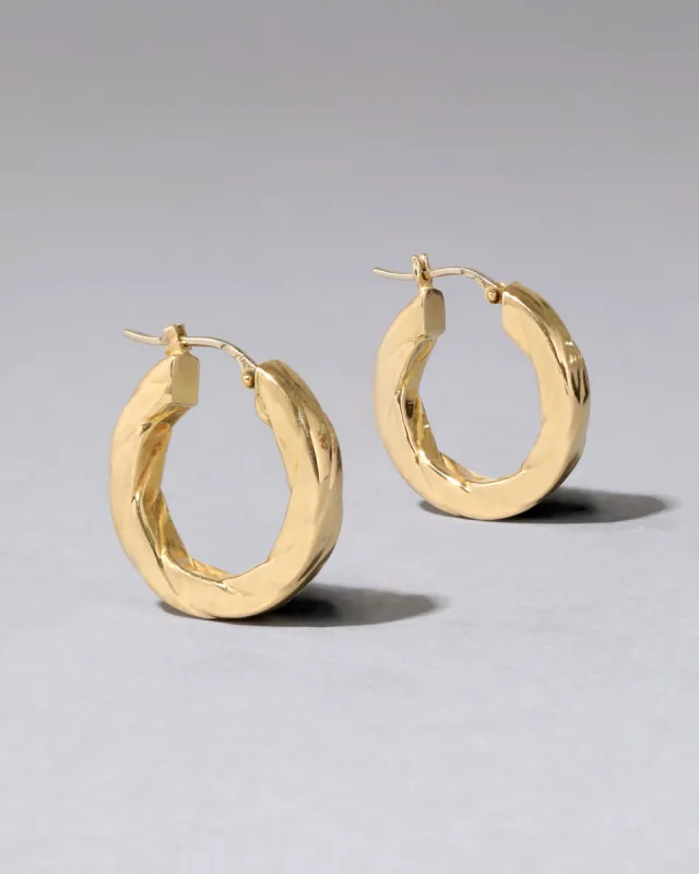 Vintage 1980s 18k Gold Twisted Hoop Earring sold by Alexis Bittar