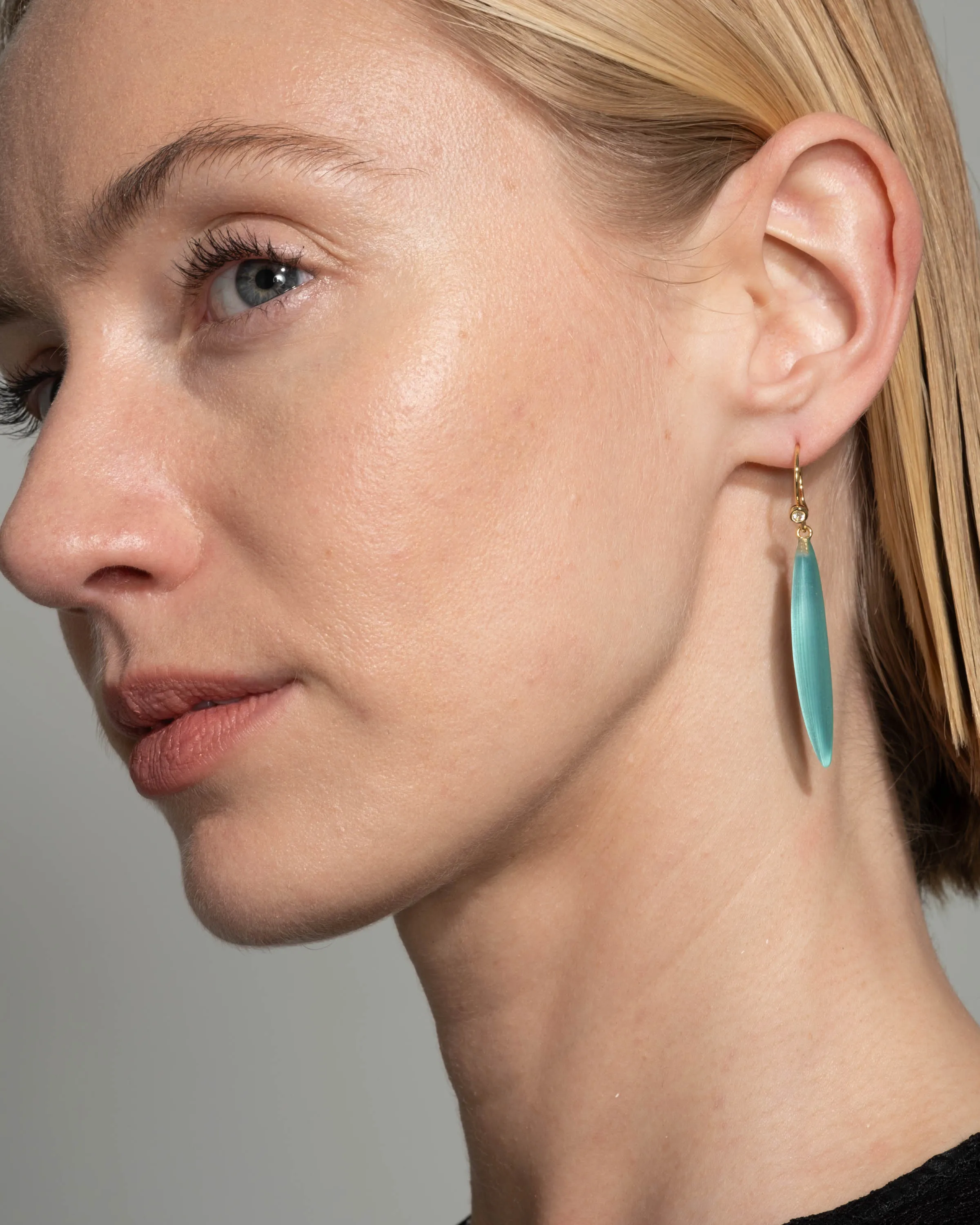 Lucite Sliver Wire Earring- Mint Green sold by Alexis Bittar product image thumbnail 3