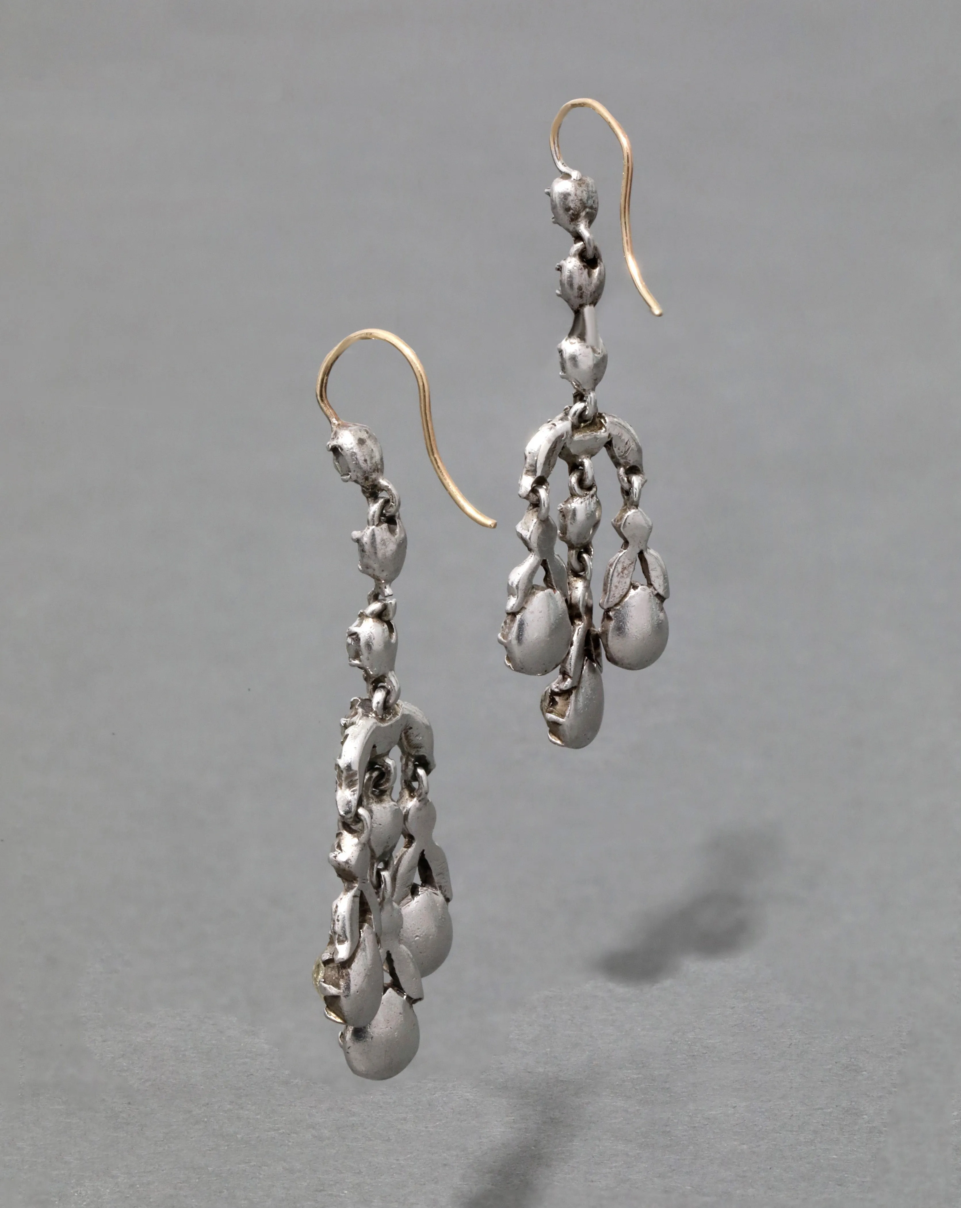 Antique Victorian 1800s French Paste Stone Chandelier Earrings sold by Alexis Bittar product image thumbnail 2
