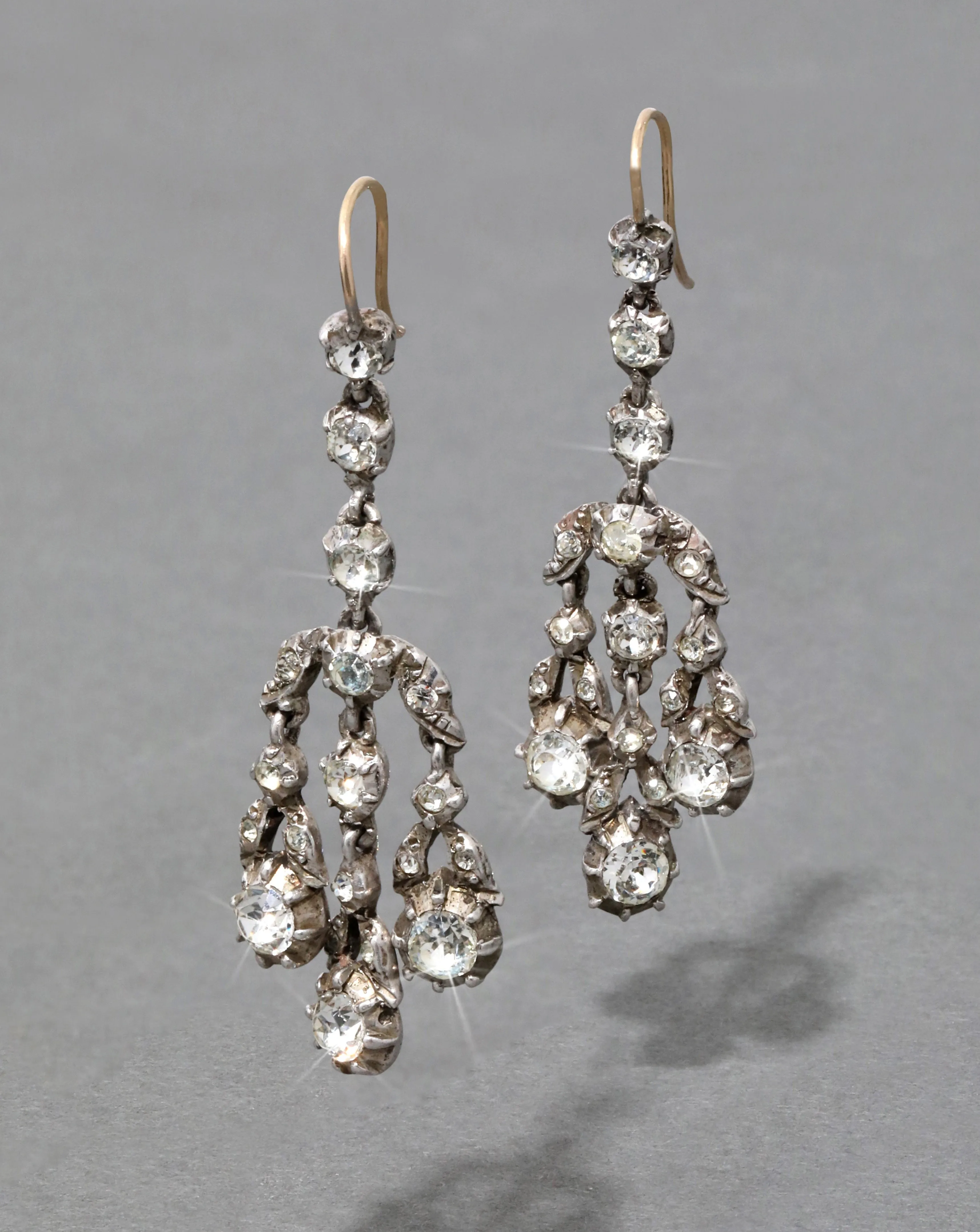 Antique Victorian 1800s French Paste Stone Chandelier Earrings sold by Alexis Bittar