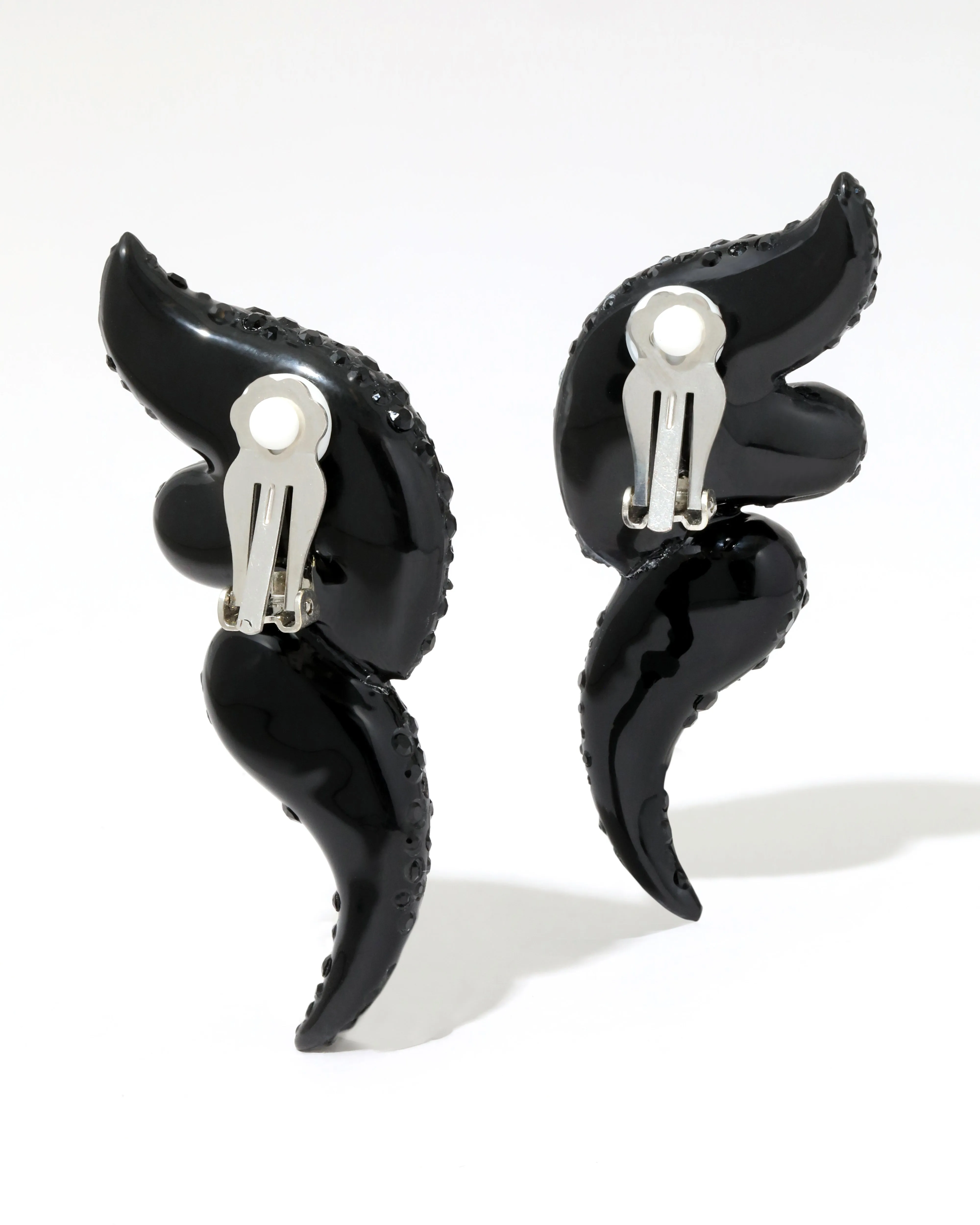 Liquid Lucite Pave Wave Clip Earring- Black sold by Alexis Bittar product image thumbnail 2