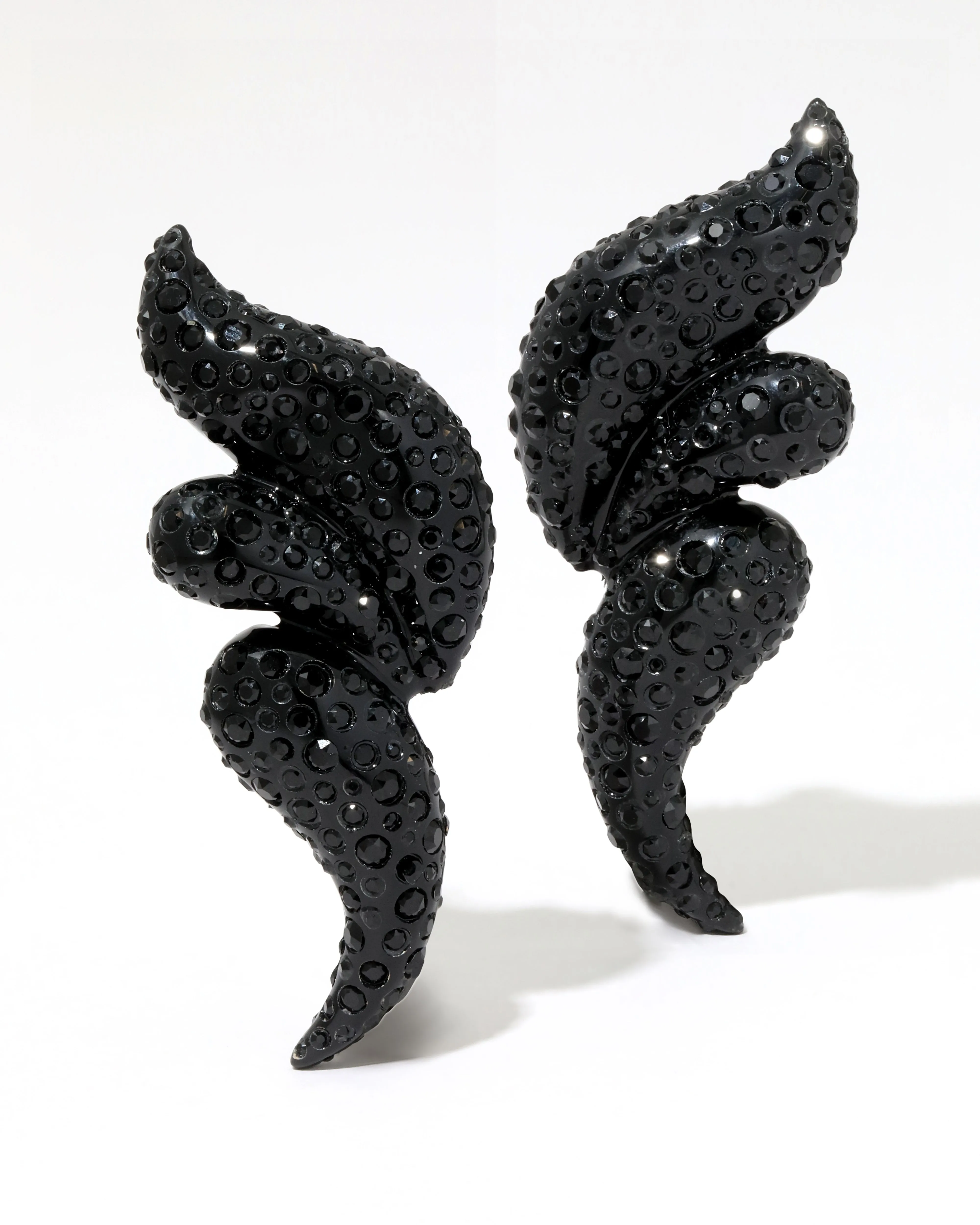 Liquid Lucite Pave Wave Clip Earring- Black sold by Alexis Bittar