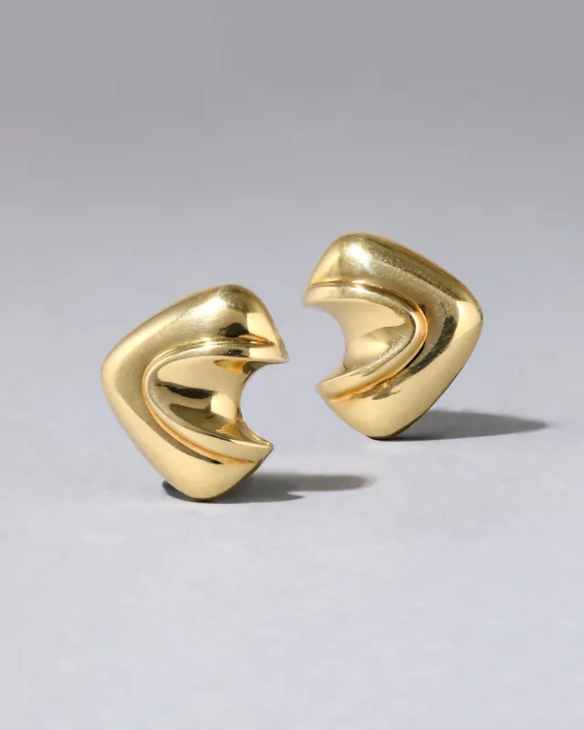 Vintage 1980s 18k Gold Sculptural Omega Post Earring sold by Alexis Bittar