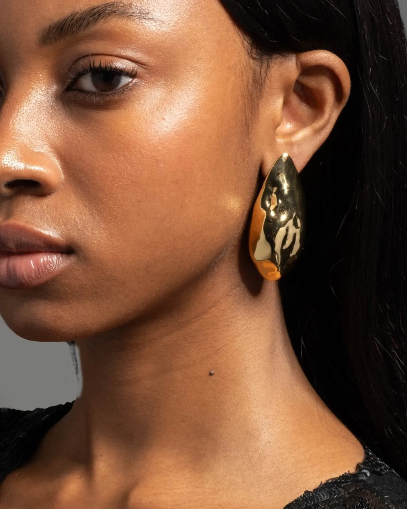 Molten Gold Puffy Teardrop Post Earring sold by Alexis Bittar product image thumbnail 2
