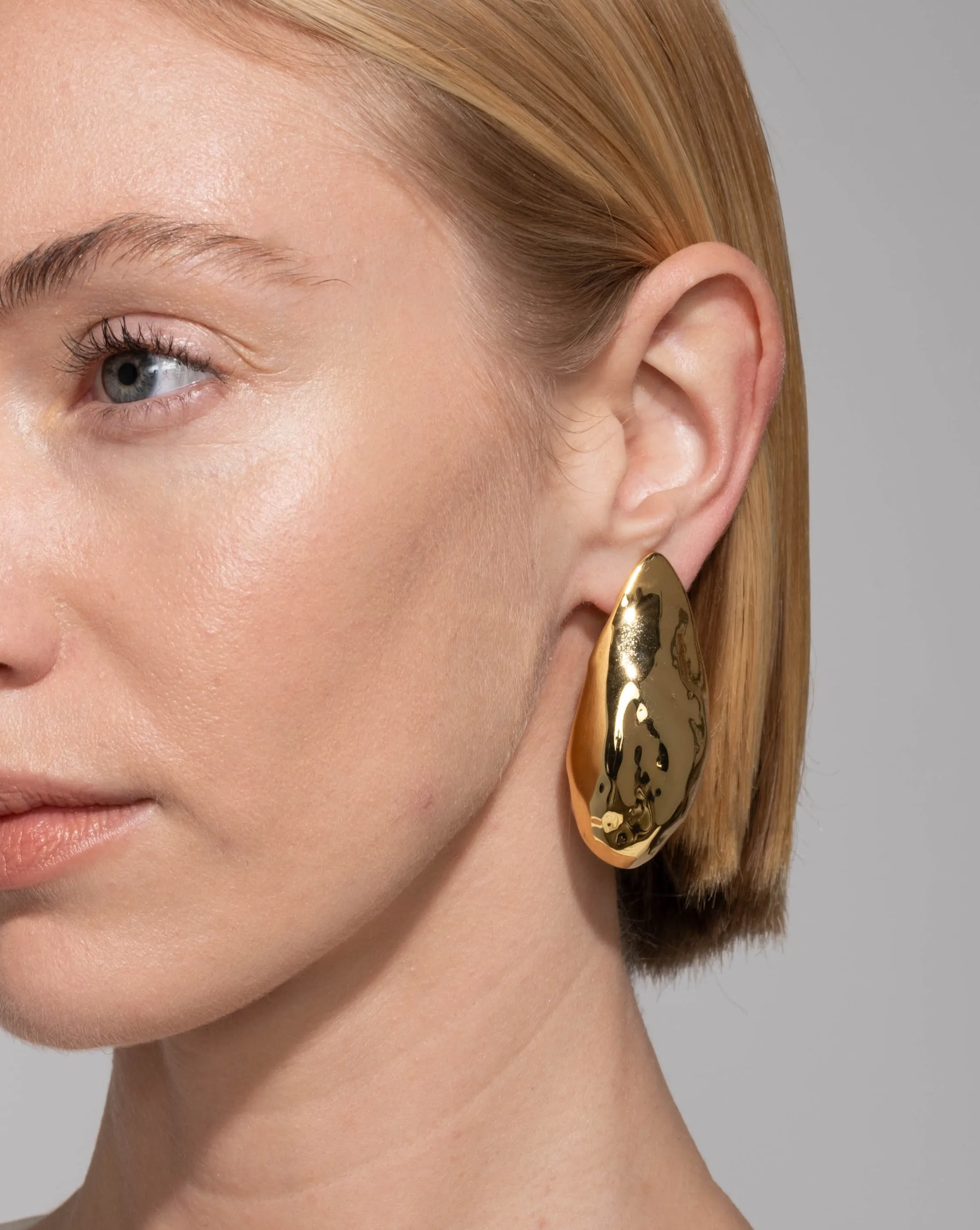 Molten Gold Puffy Teardrop Post Earring sold by Alexis Bittar product image thumbnail 5