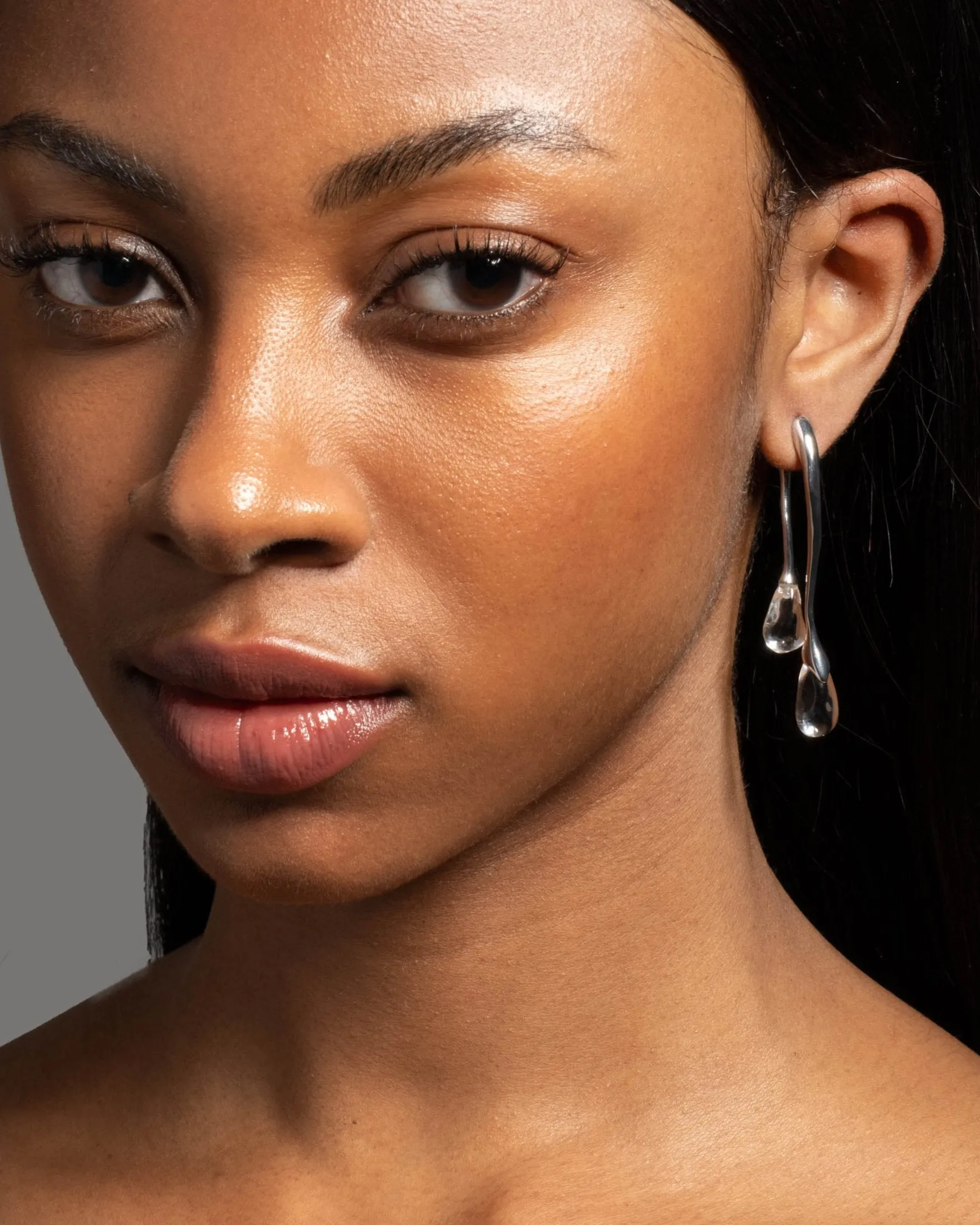 Lucite Silver Front Back Double Drop Earring- Clear sold by Alexis Bittar product image thumbnail 2