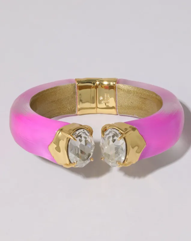 Bonbon Crystal Lucite Hinge Bracelet- Azalea sold by Alexis Bittar