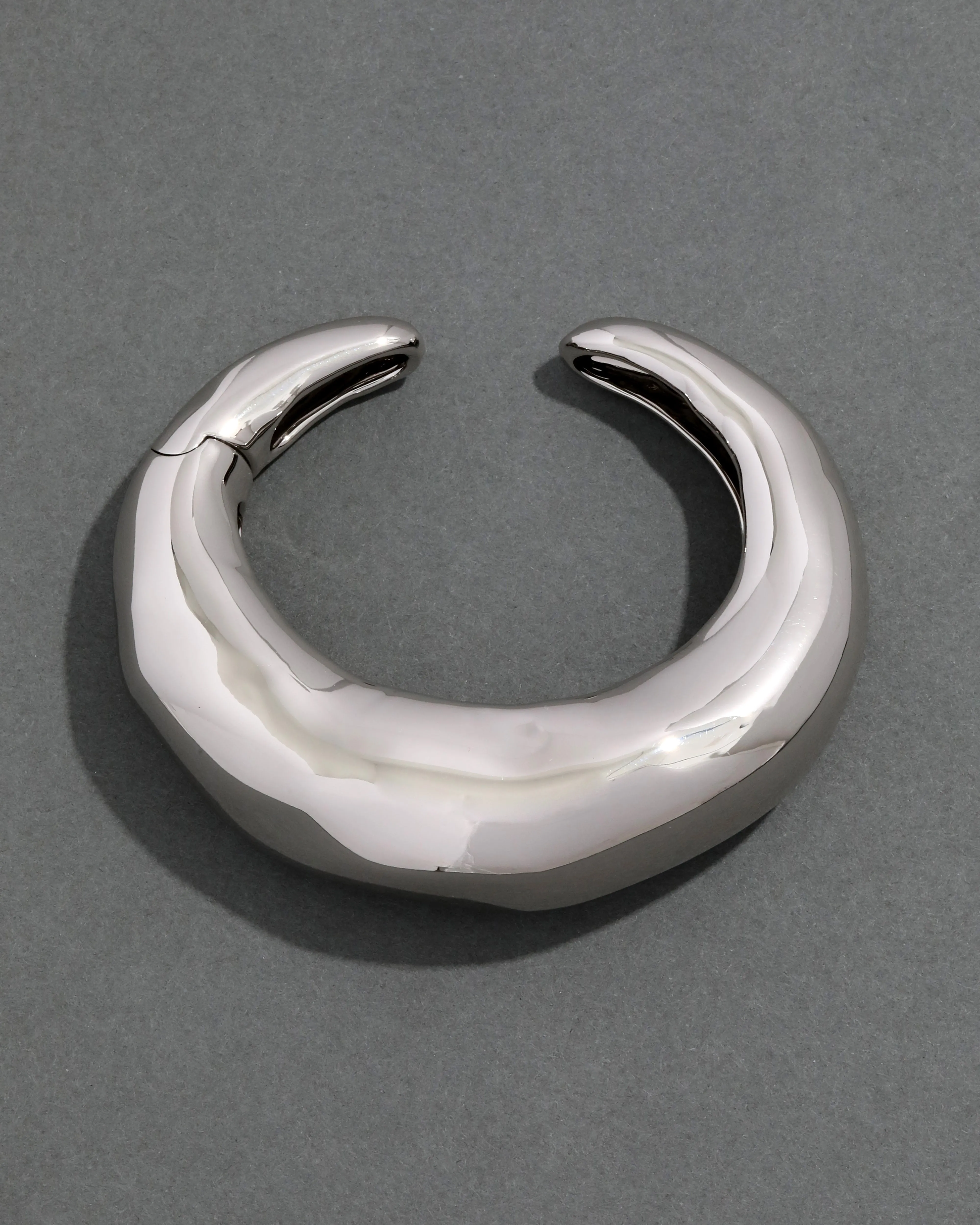 Large Molten Hinged Cuff - Silver sold by Alexis Bittar
