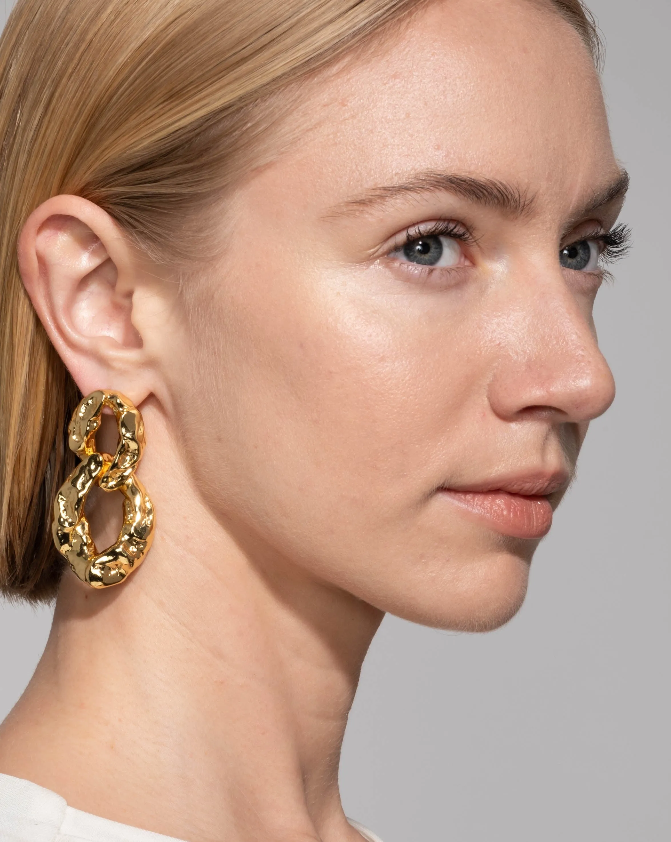 Brut Gold Double Link Post Earring sold by Alexis Bittar product image thumbnail 3