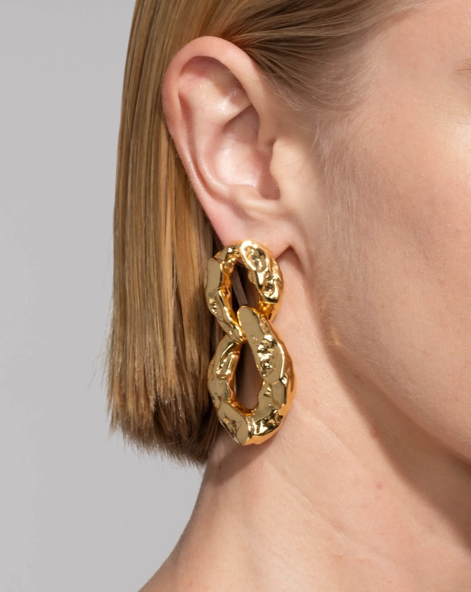 Brut Gold Double Link Post Earring sold by Alexis Bittar product image thumbnail 5