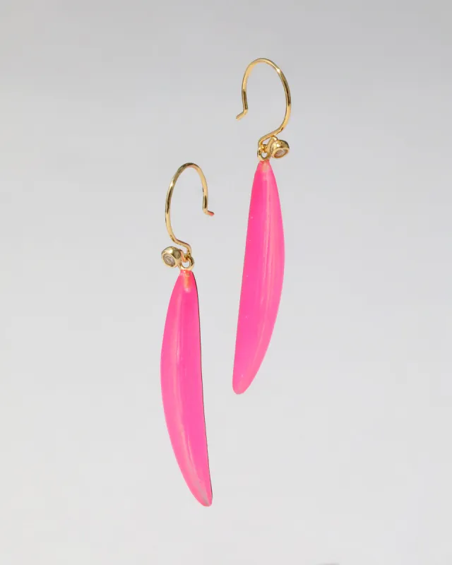 Lucite Sliver Wire Earring- Neon Pink sold by Alexis Bittar