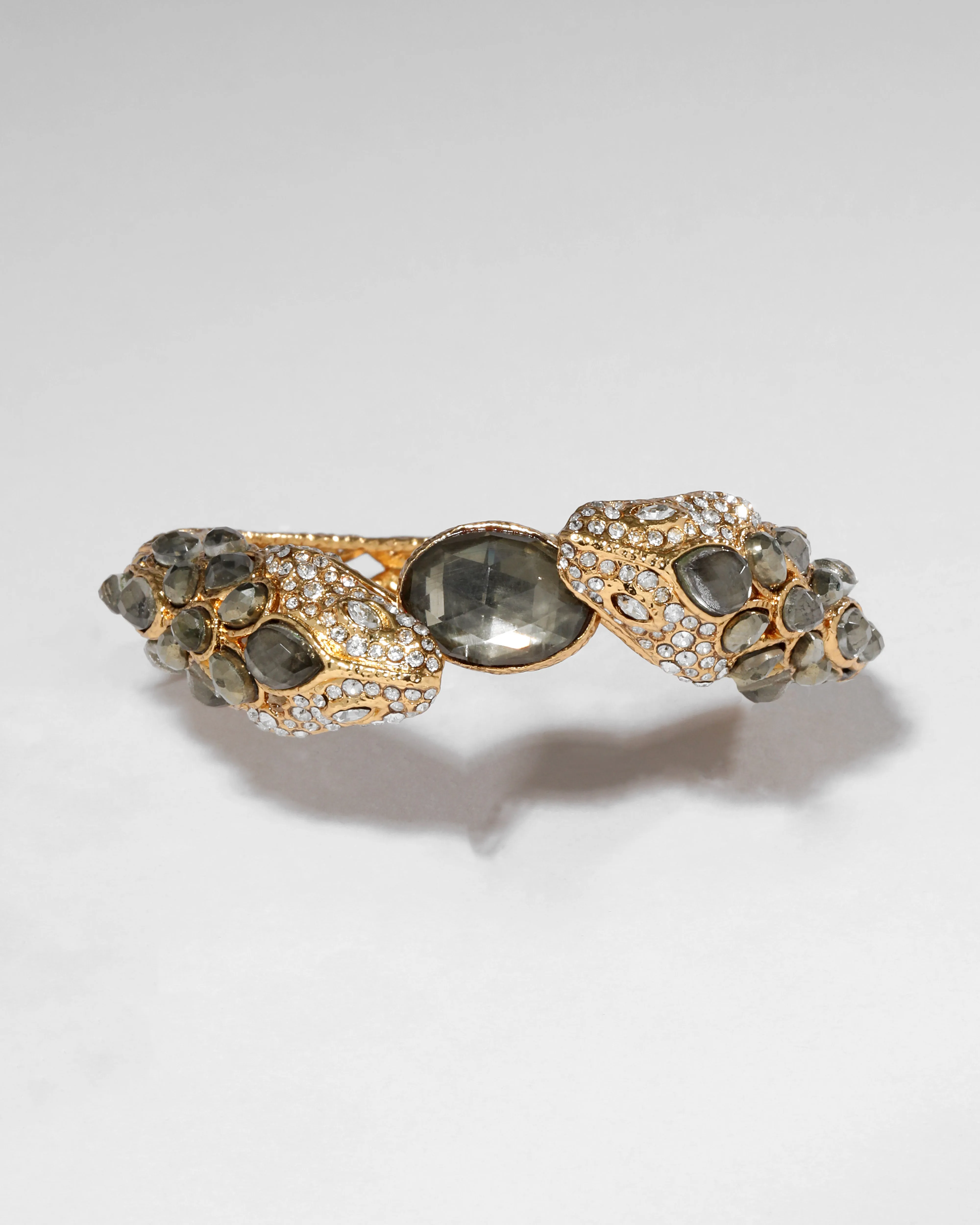 Archive Byzantine Crystal Double Snake Head Hinge Bracelet sold by Alexis Bittar product image thumbnail 2