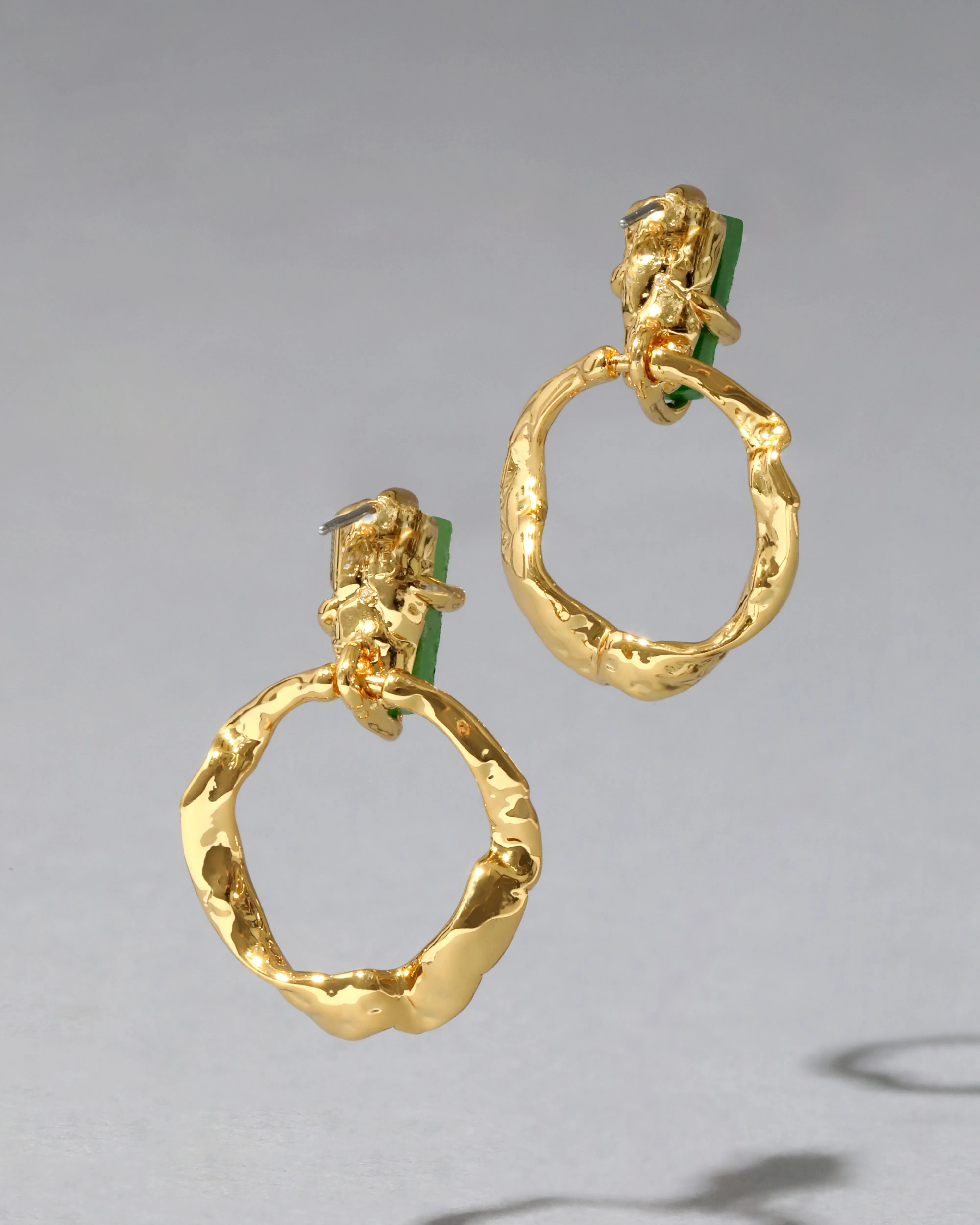 Mobile Green Druzy Door Knocker Earring sold by Alexis Bittar product image thumbnail 3