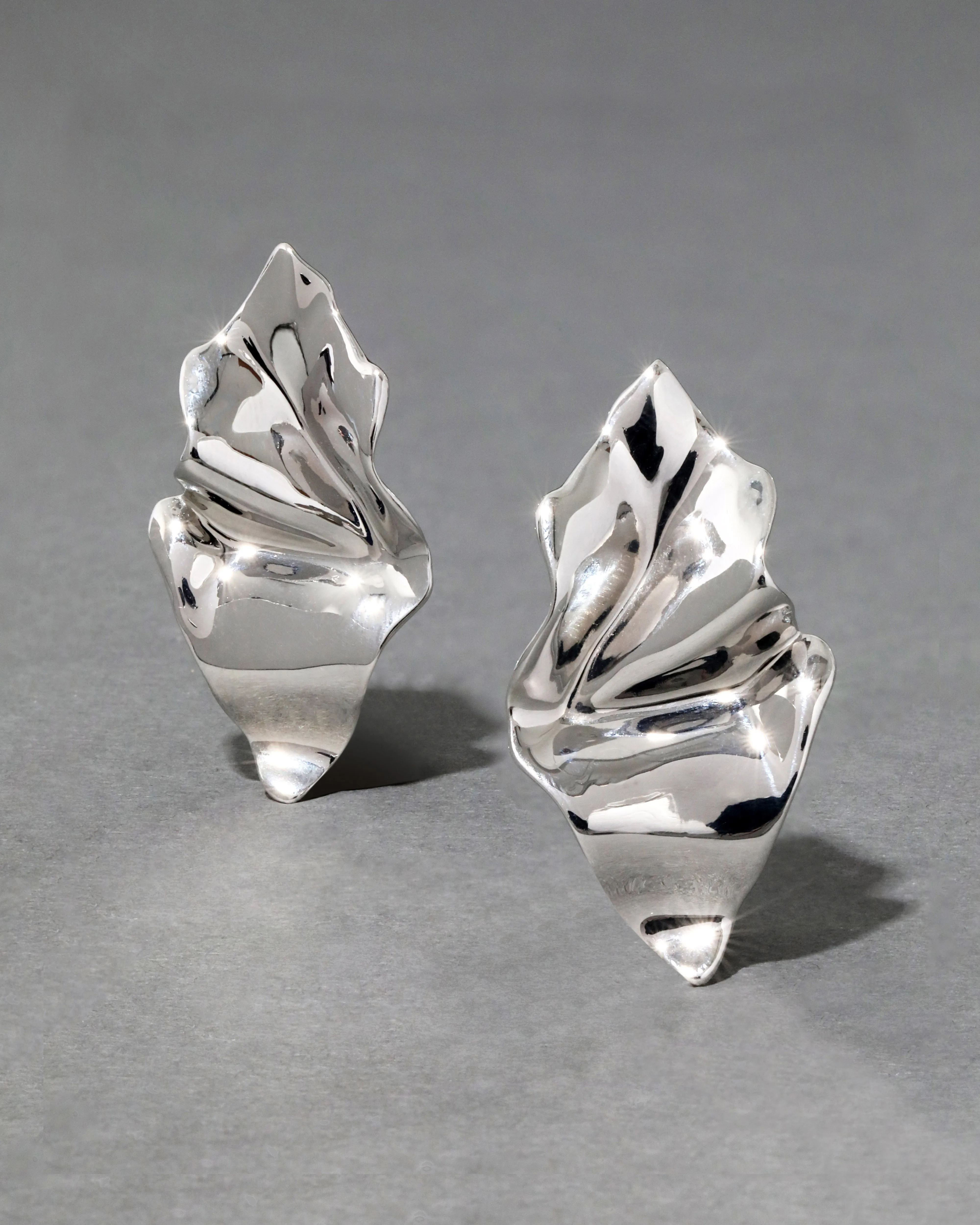 Crumpled Small Post Earring - Silver sold by Alexis Bittar
