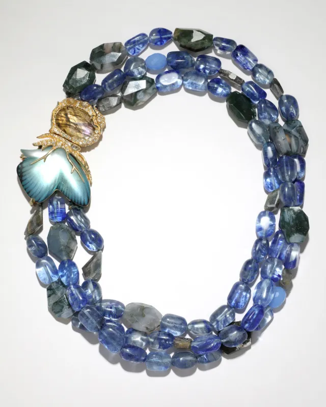 Archive Stone Lucite Butterfly Wing Clasp Necklace sold by Alexis Bittar