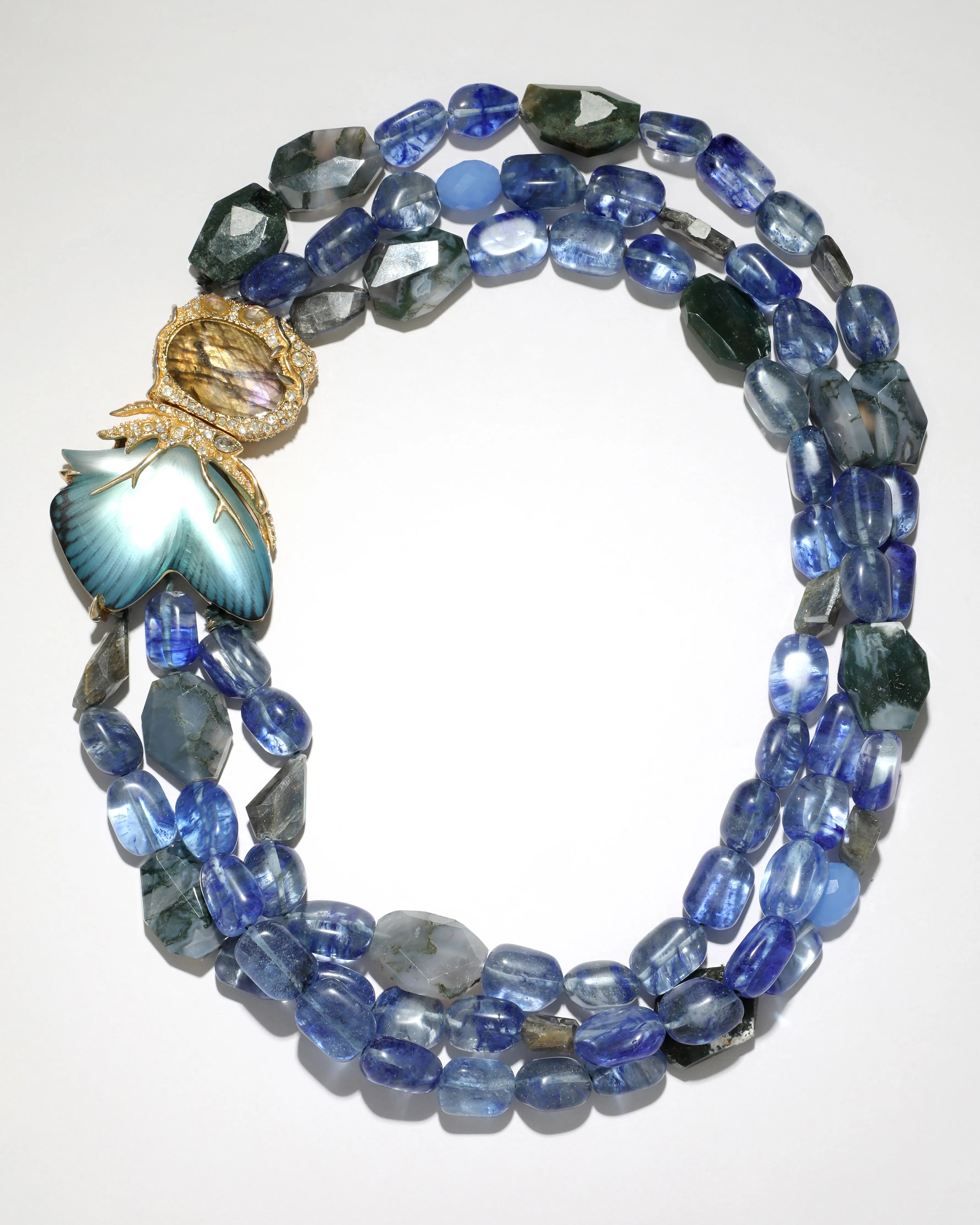 Archive Stone Lucite Butterfly Wing Clasp Necklace sold by Alexis Bittar
