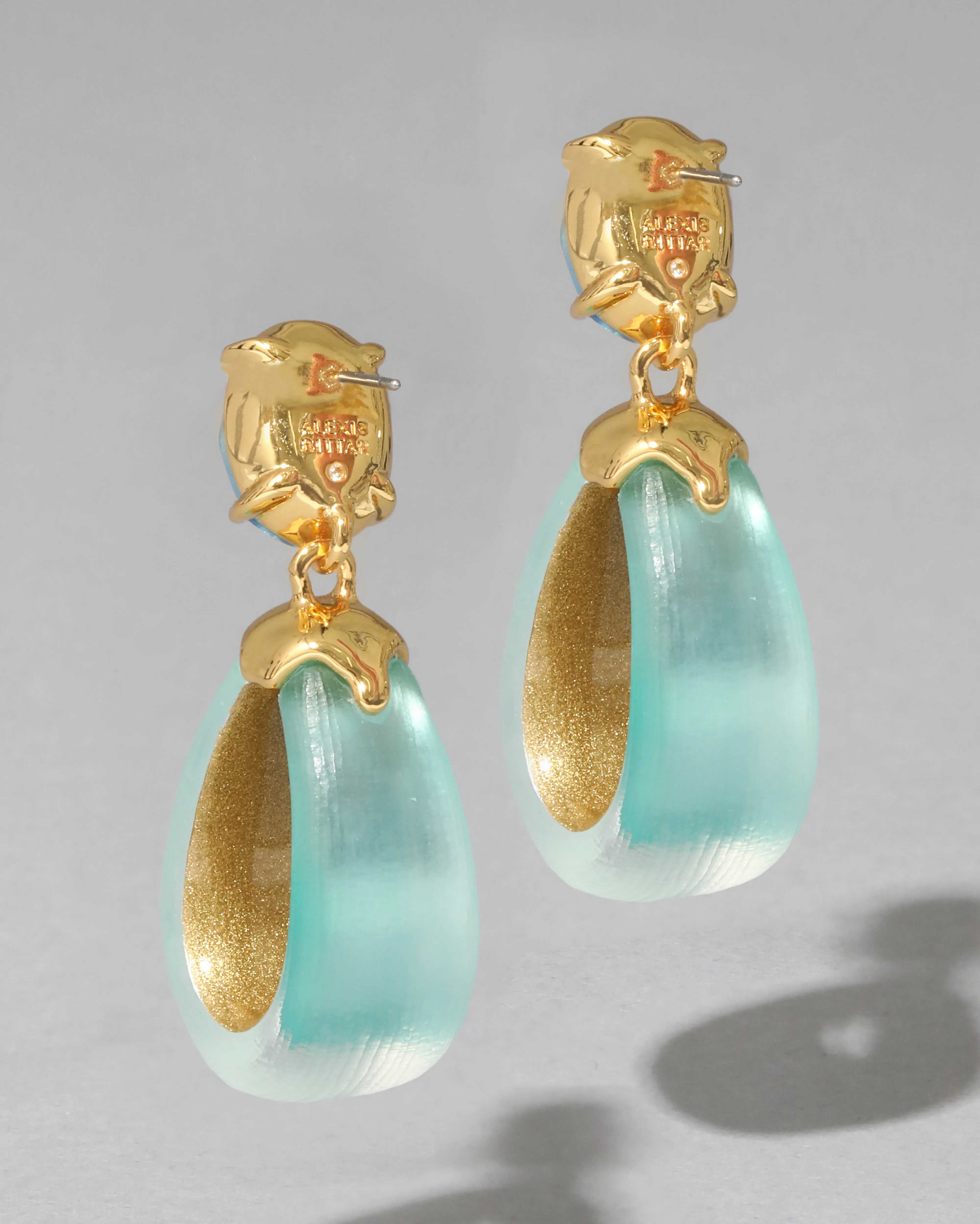 Bonbon Crystal Lucite Small Teardrop Hoop Earring- Mint Green sold by Alexis Bittar product image thumbnail 5