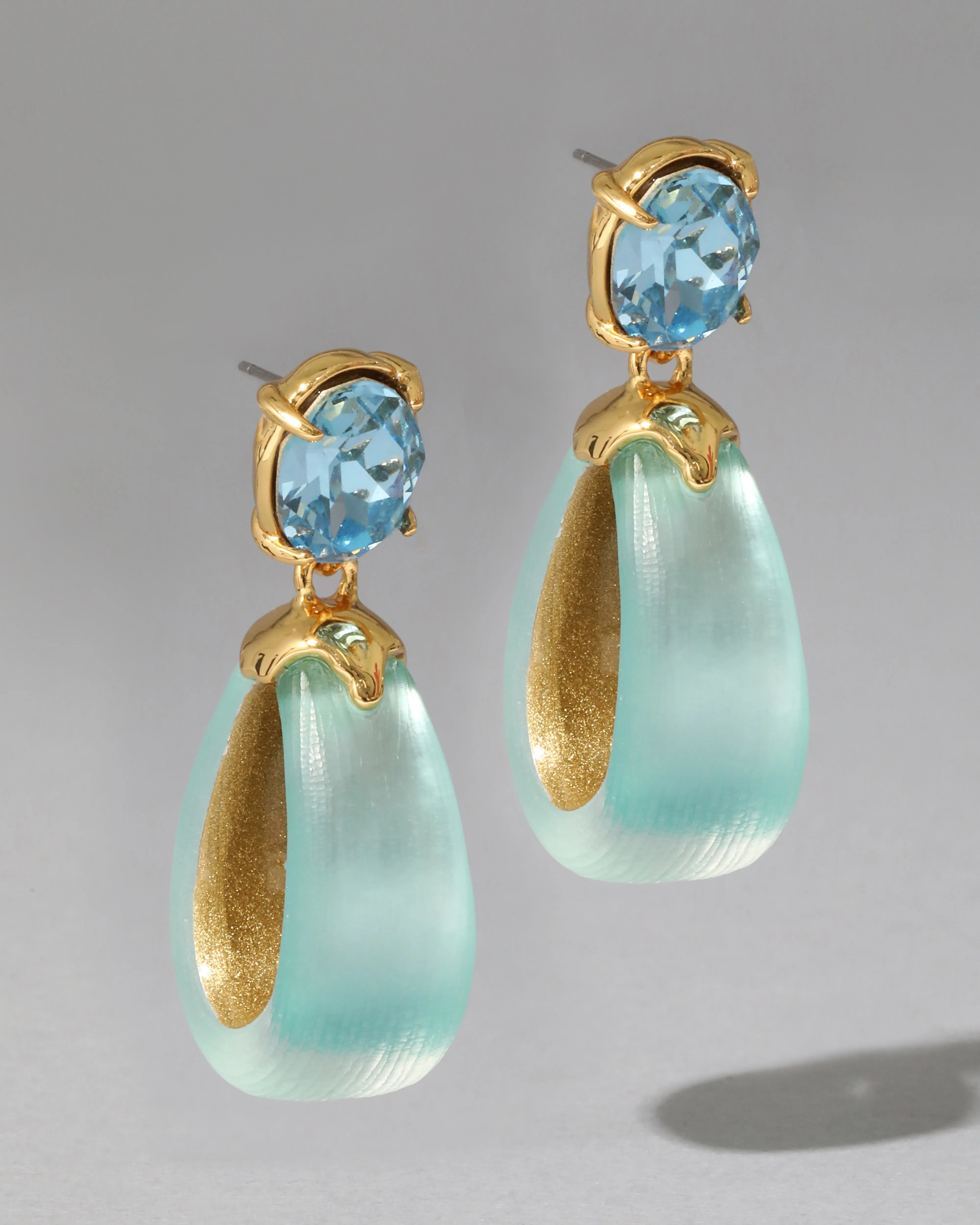 Bonbon Crystal Lucite Small Teardrop Hoop Earring- Mint Green sold by Alexis Bittar product image thumbnail 3