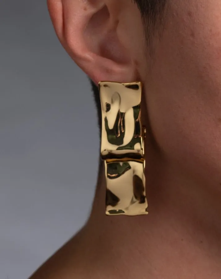 Twisted Gold Folded Ribbon Large Post Earring sold by Alexis Bittar product image thumbnail 2