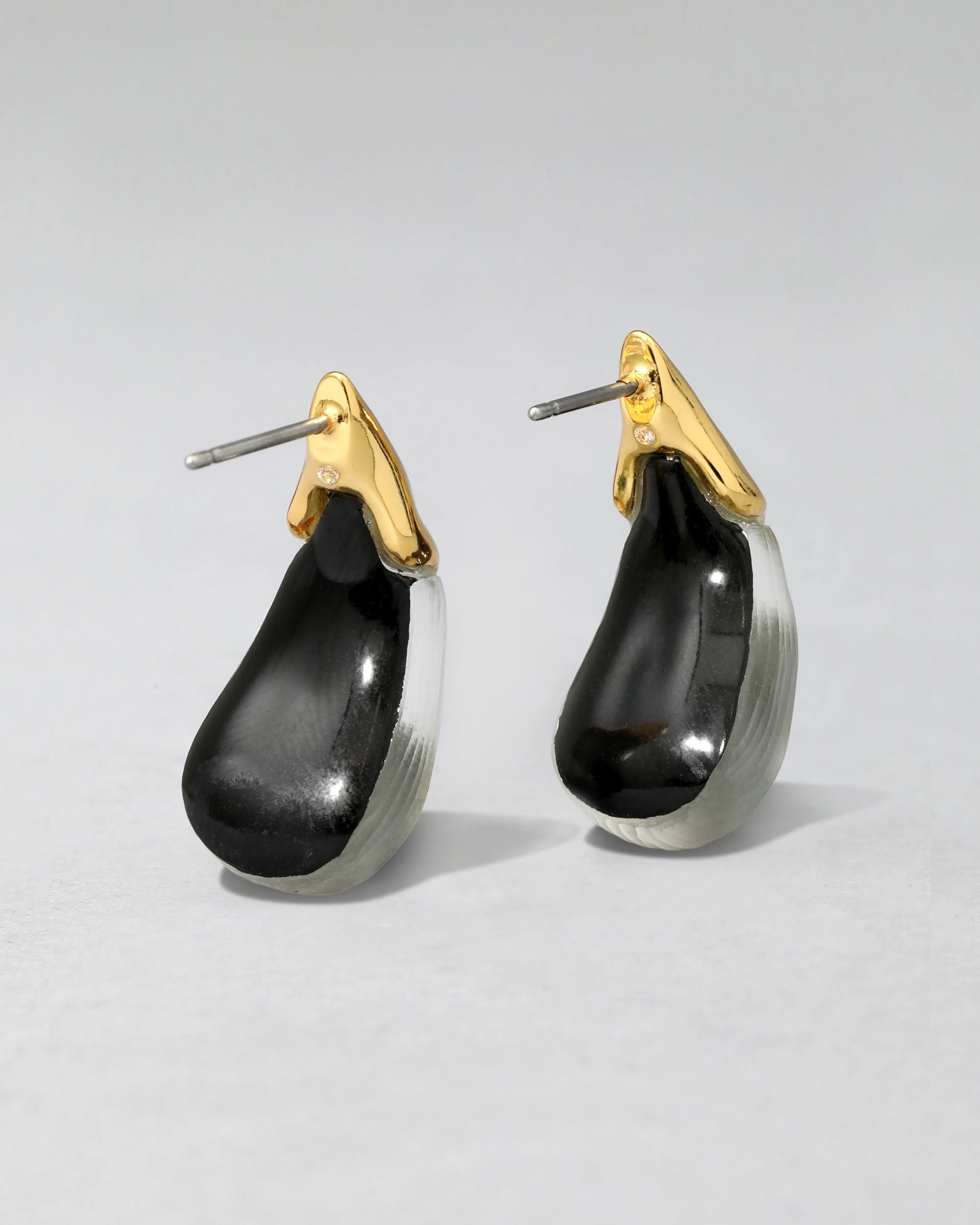 Luminous Lucite Arched Small Post Earring- Teal Blue sold by Alexis Bittar product image thumbnail 4